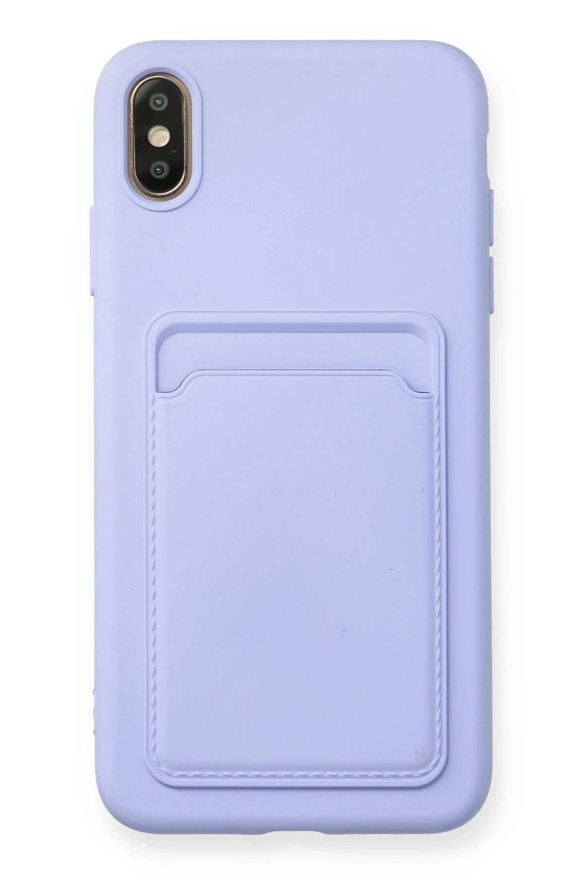 Newface iPhone XS Max Kılıf Kelvin Kartvizitli Silikon - Lila