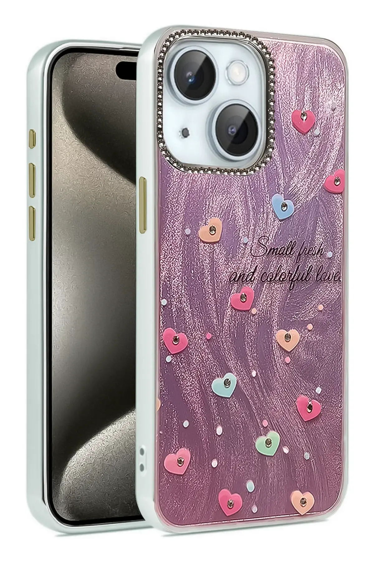 Newface iPhone 15 Plus Kılıf Blade Aynalı Desenli Kapak - Desen 8