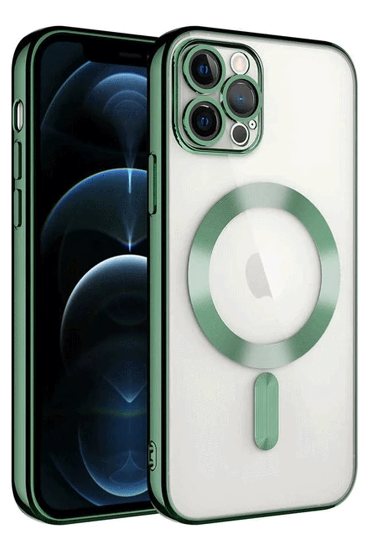 Newface iPhone 14 Pro Max Kılıf Kross Magneticsafe Kapak - Koyu Yeşil