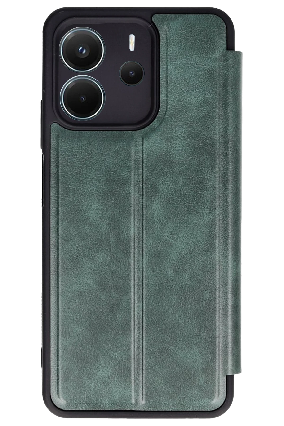 Newface Xiaomi Redmi Note 14 4G Kılıf Flip Cover - Koyu Yeşil