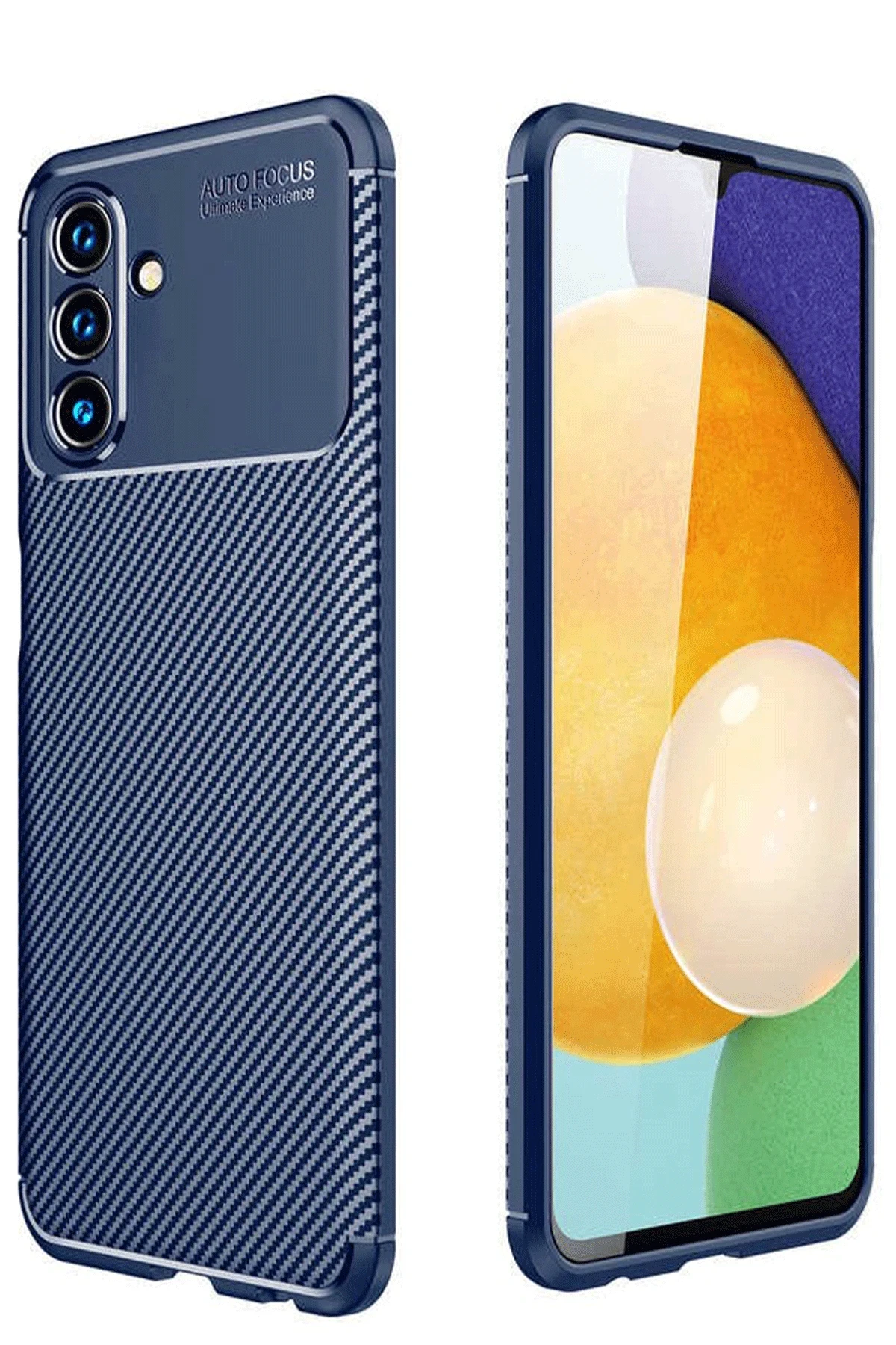 Newface Samsung Galaxy A56 Kılıf Auto Focus Karbon Kapak - Lacivert