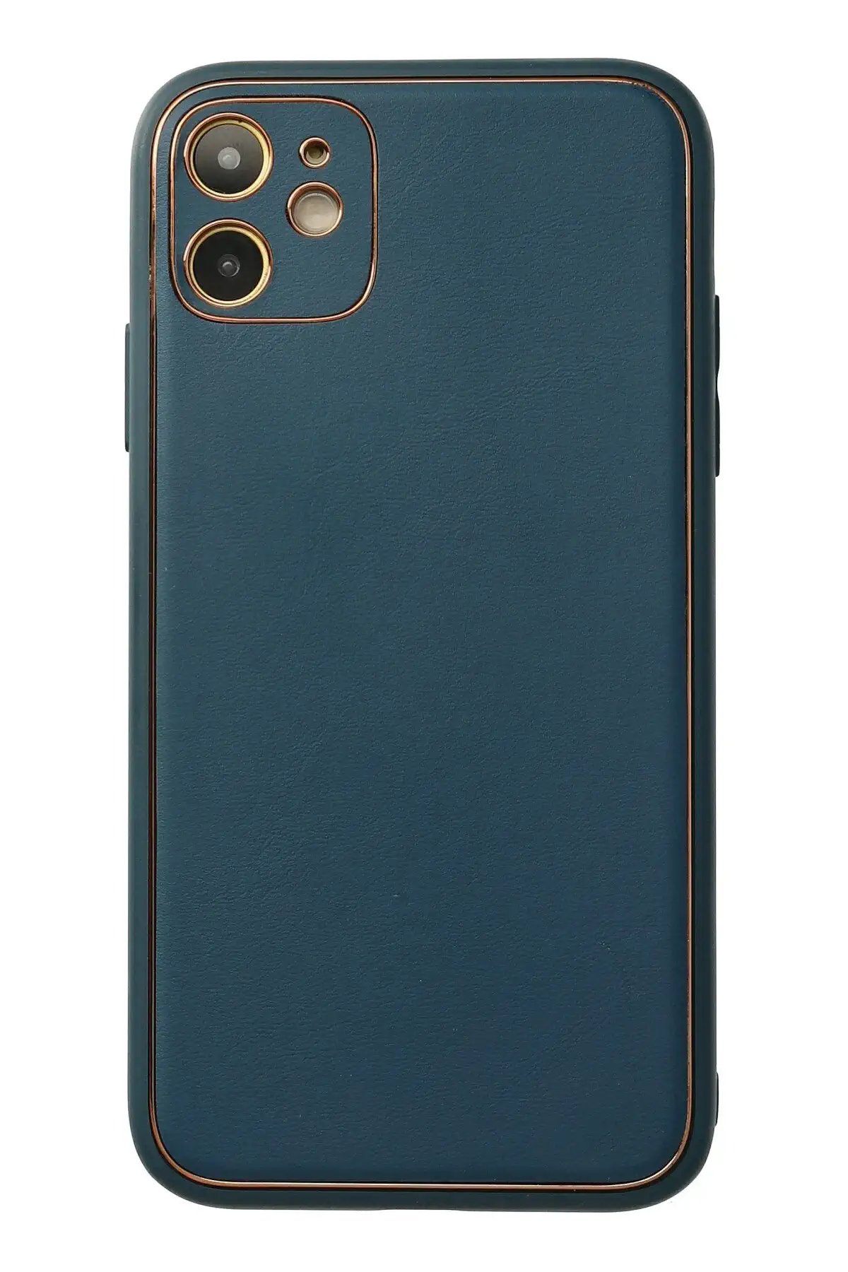 Newface iPhone 12 Kılıf Coco Deri Silikon Kapak - Mavi