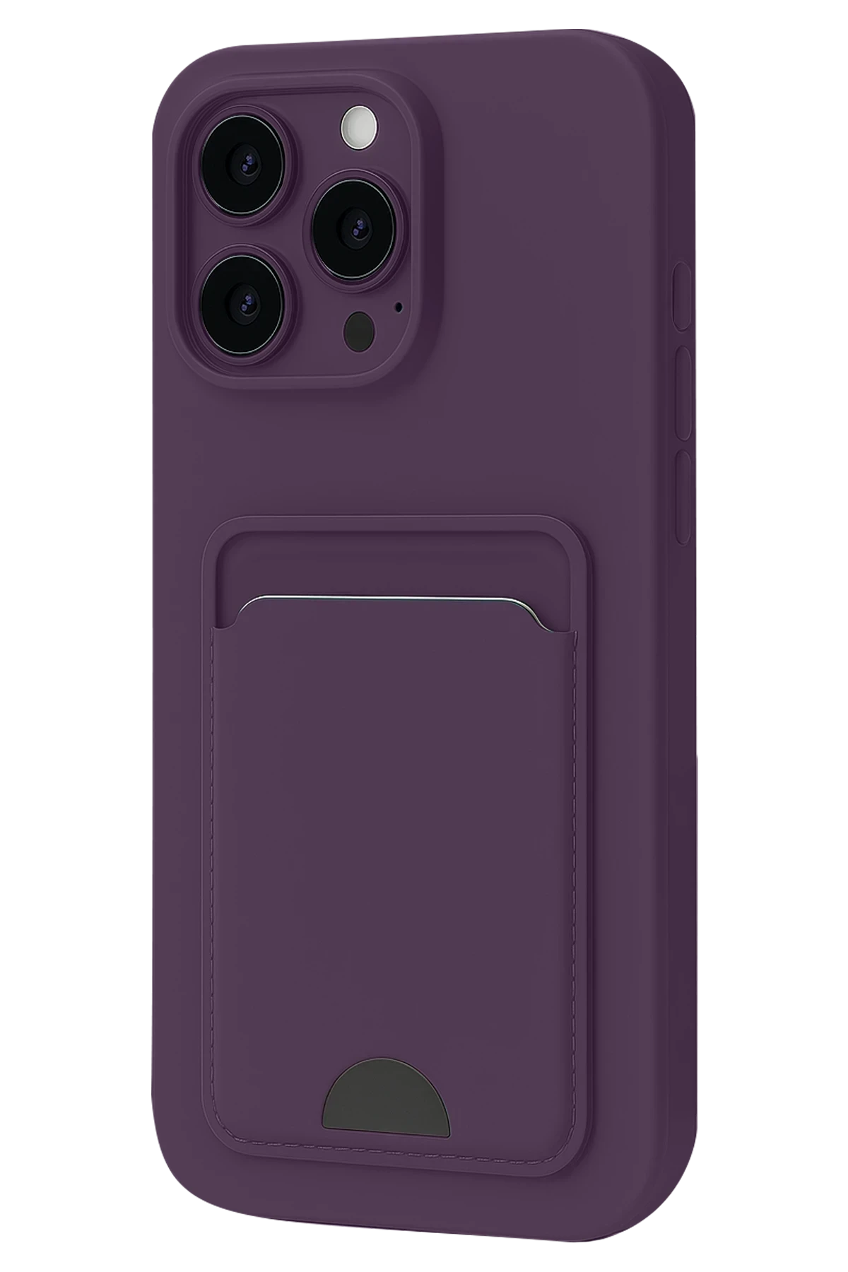 Newface iPhone 16 Pro Kılıf Kelvin Kartvizitli Silikon - Derin Mor