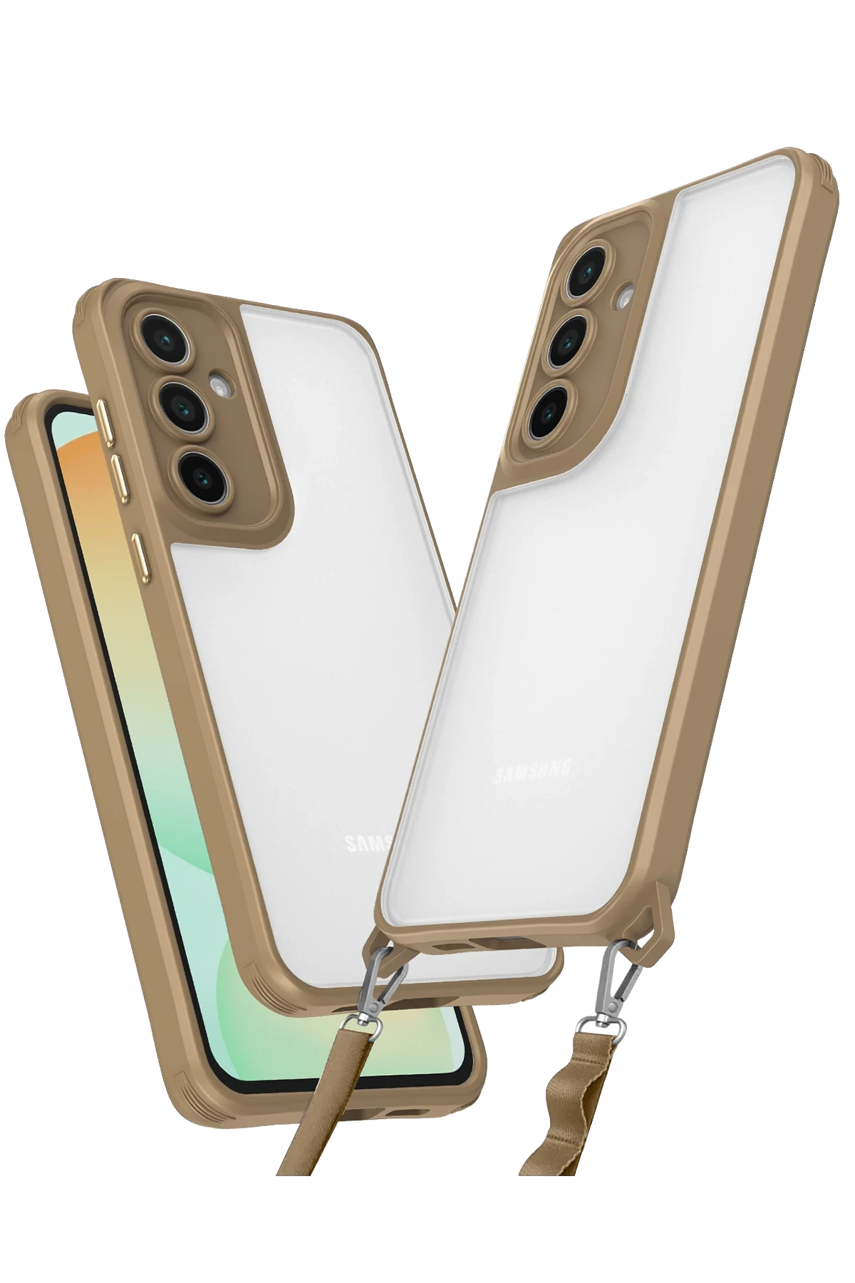 Newface Samsung Galaxy A55 5G Kılıf Penta Silikon Kılıf - Çöl Titanyum