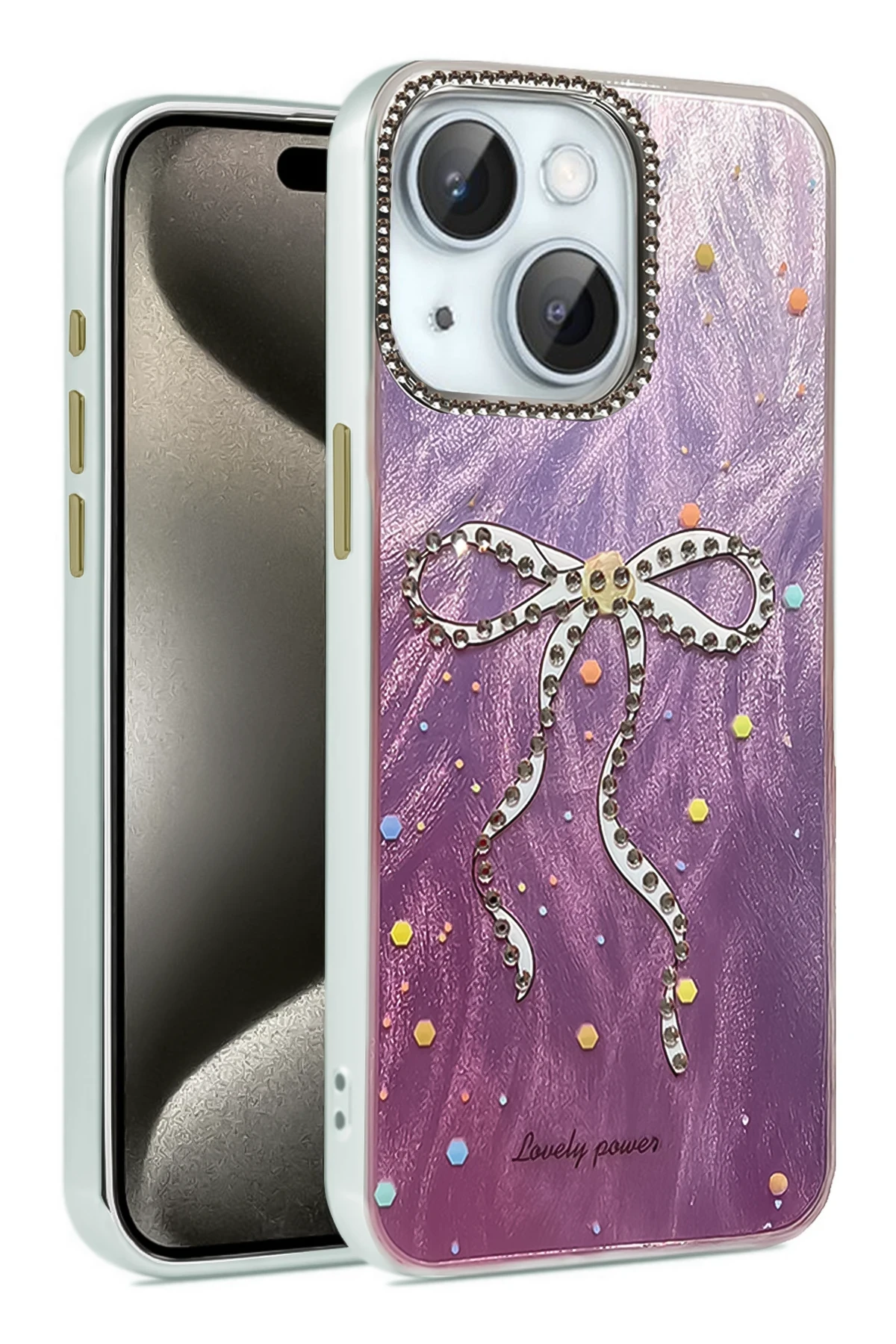 Newface iPhone 15 Kılıf Blade Aynalı Desenli Kapak - Desen 1