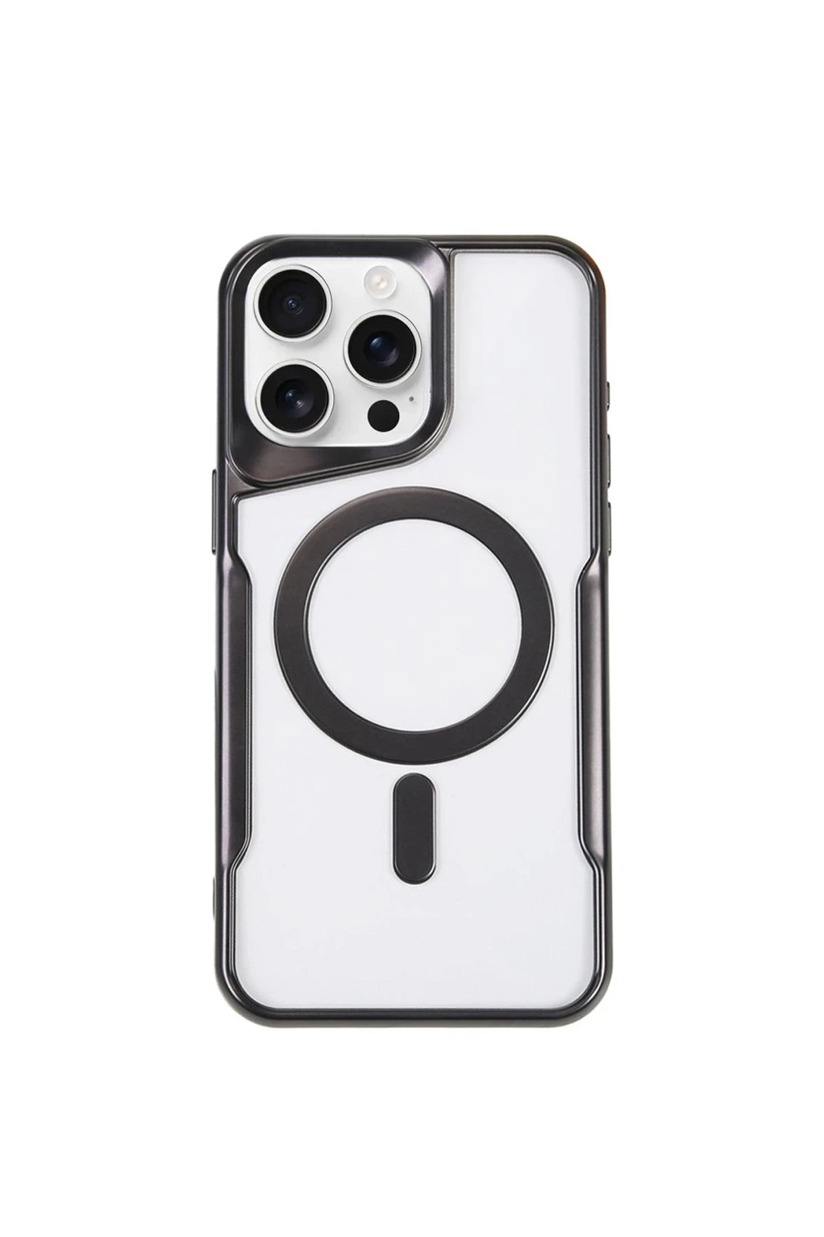 Newface iPhone 15 Pro Max Kılıf Boyi Magsafe Silikon Kapak - Siyah