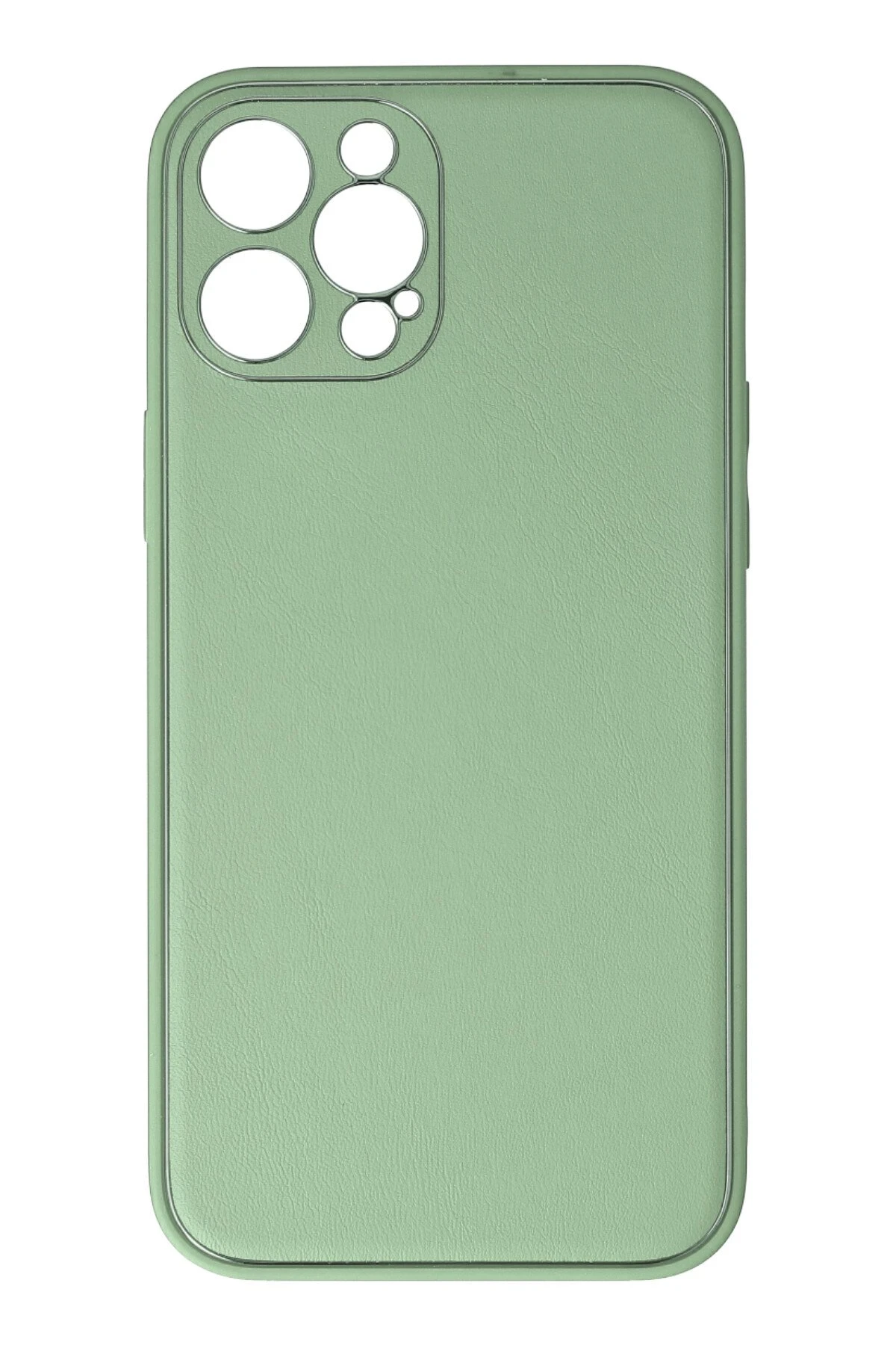 Newface iPhone 12 Pro Kılıf Coco Deri Silikon Kapak - Açık Yeşil