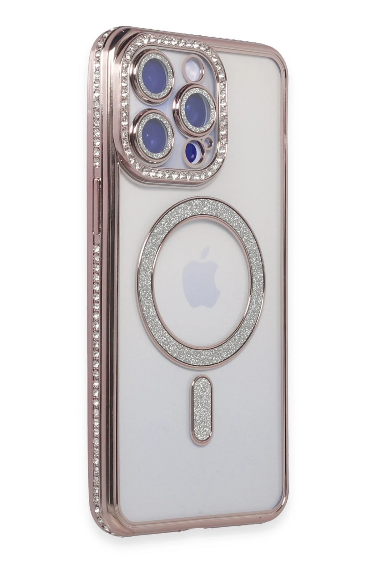 Newface iPhone 14 Pro Kılıf Joke Simli Magneticsafe Kılıf - Pembe