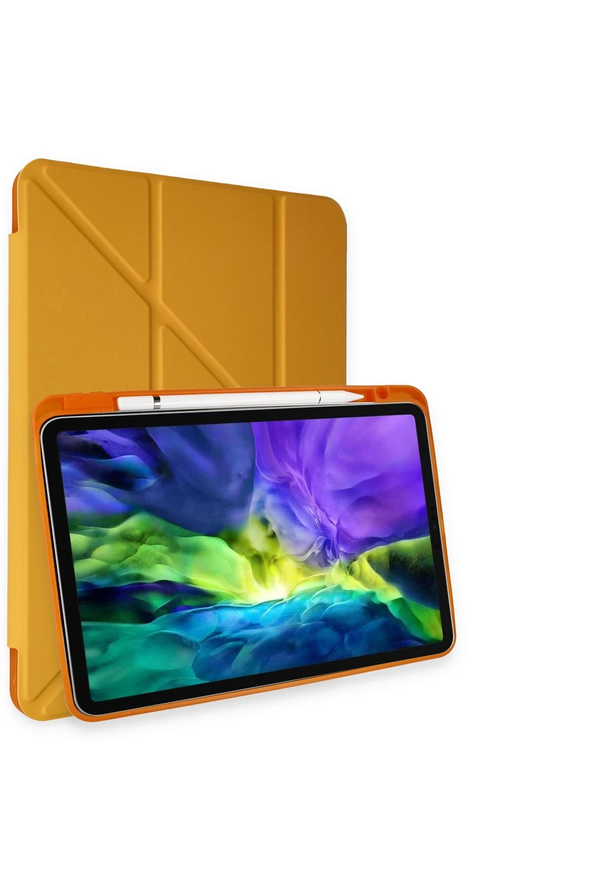 Newface iPad Air 4 10.9 Kılıf Kalemlikli Mars Tablet Kılıfı - Sarı