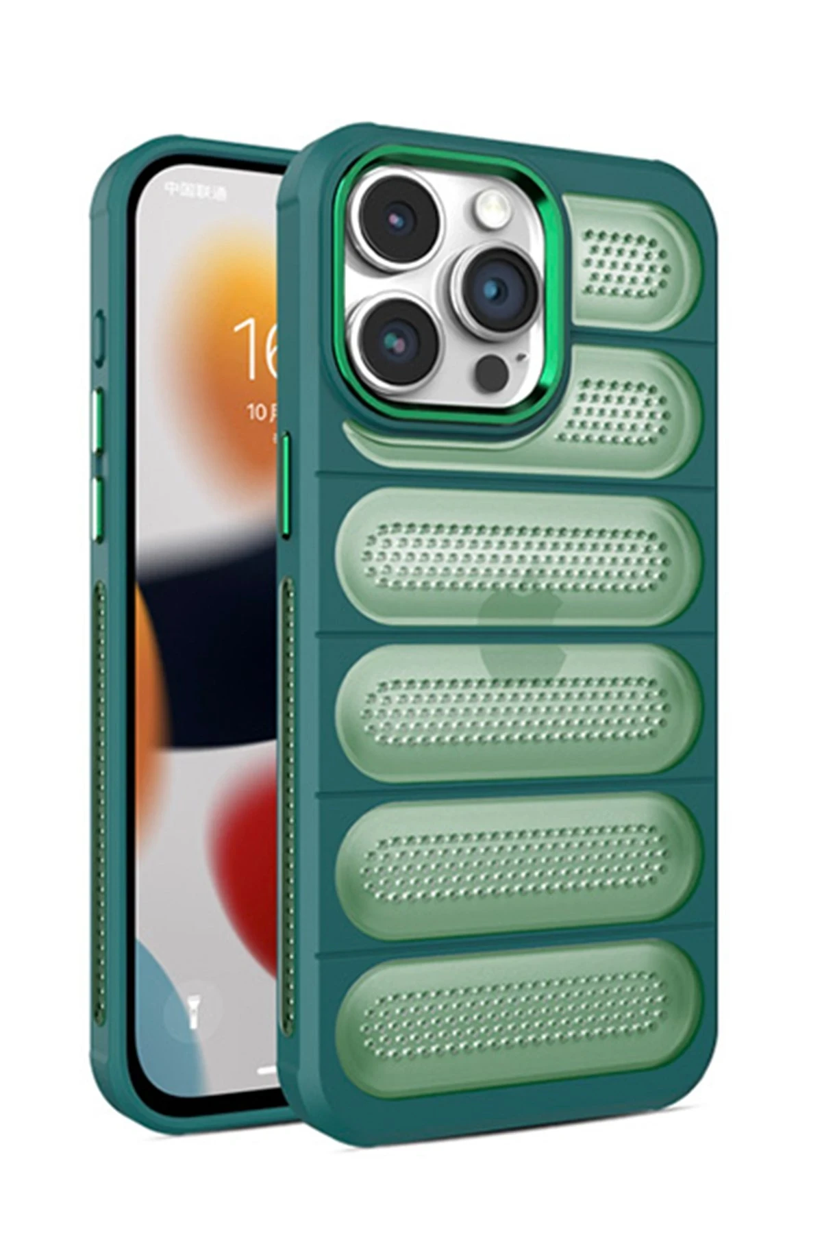 Newface iPhone 14 Pro Kılıf Airmax Silikon Kapak - Koyu Yeşil