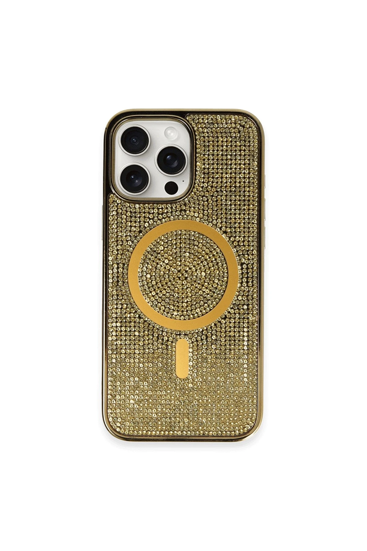 Newface iPhone 16 Pro Kılıf Diamond Magsafe Kapak - Gold