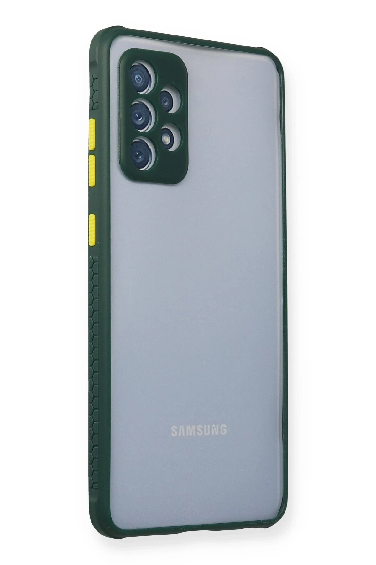 Newface Samsung Galaxy A52 Kılıf Miami Şeffaf Silikon - Koyu Yeşil