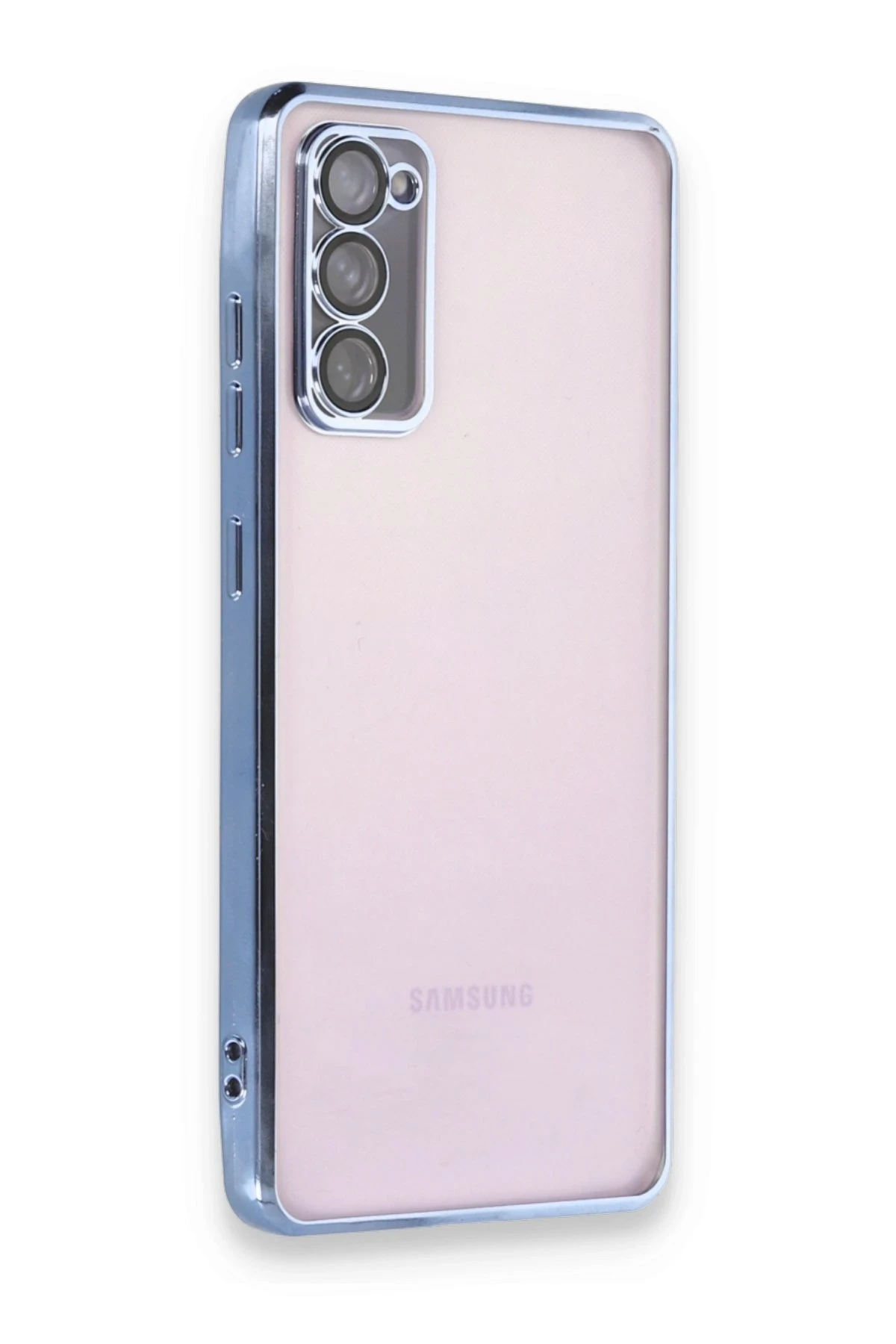 Newface Samsung Galaxy S20 FE Kılıf Razer Lensli Silikon - Açık Mavi