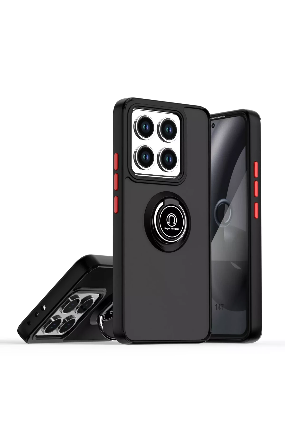 Newface Xiaomi Mi 14T Montreal Yüzüklü Silikon Kapak - Siyah
