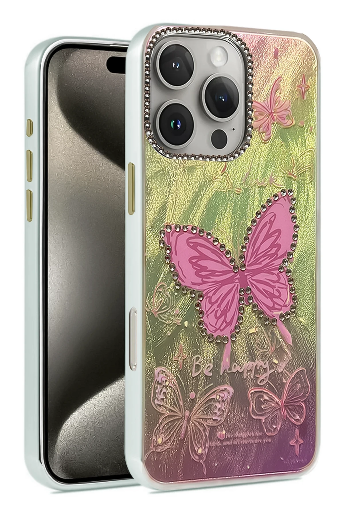 Newface iPhone 16 Pro Kılıf Blade Aynalı Desenli Kapak - Desen 5