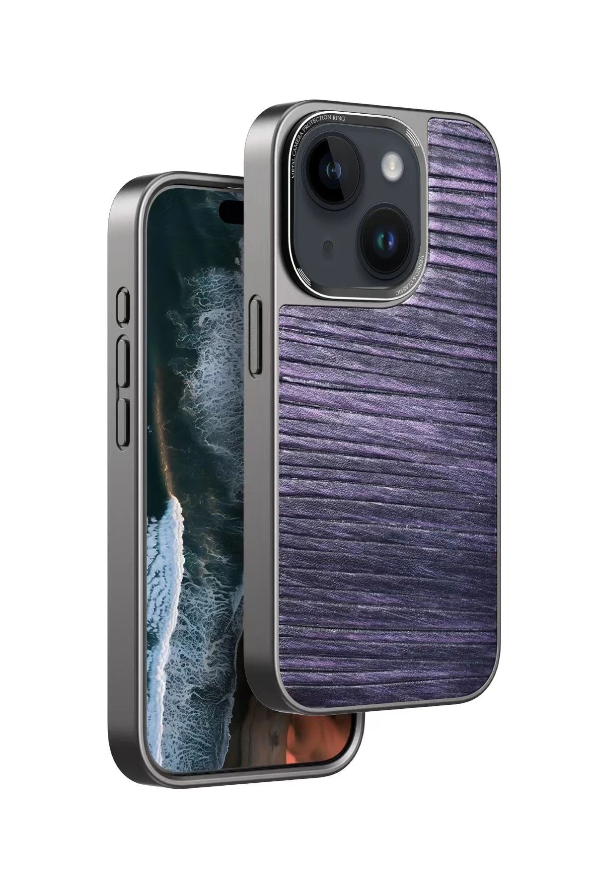 Venco iPhone 14 Wave Kapak - Derin Mor