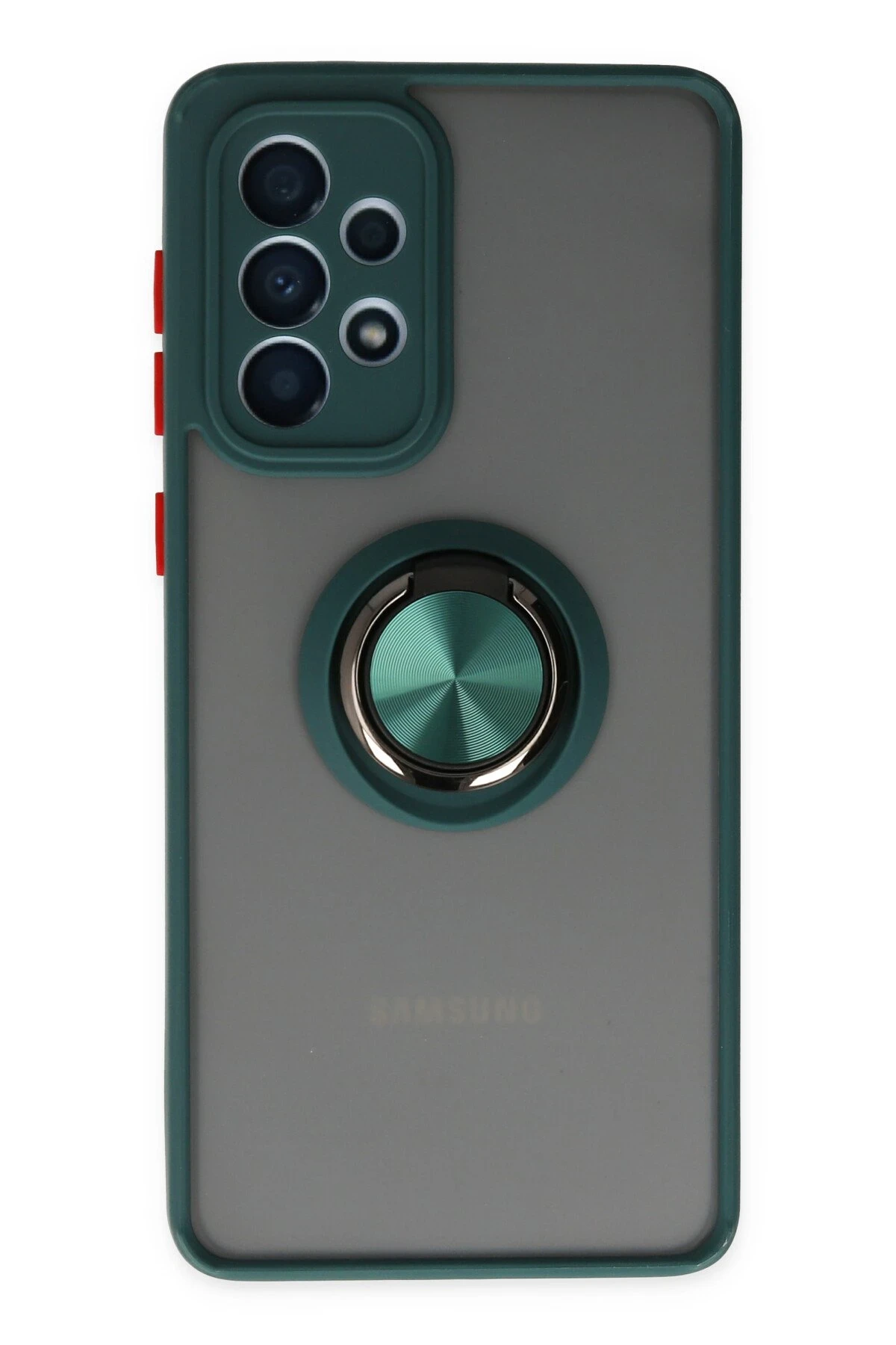 Newface Samsung Galaxy A33 5G Kılıf Montreal Yüzüklü Silikon Kapak - Yeşil