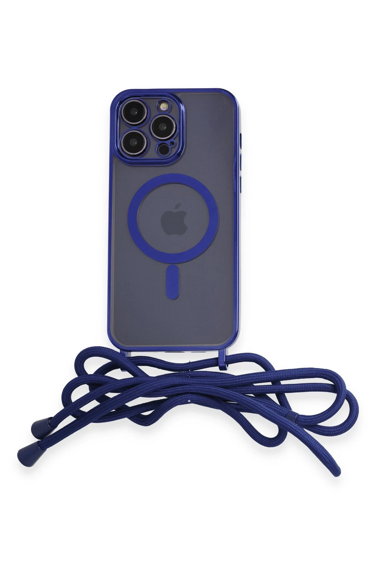Newface iPhone 13 Pro Kılıf Divo Lazer Askılı Magsafe Kapak - Mavi