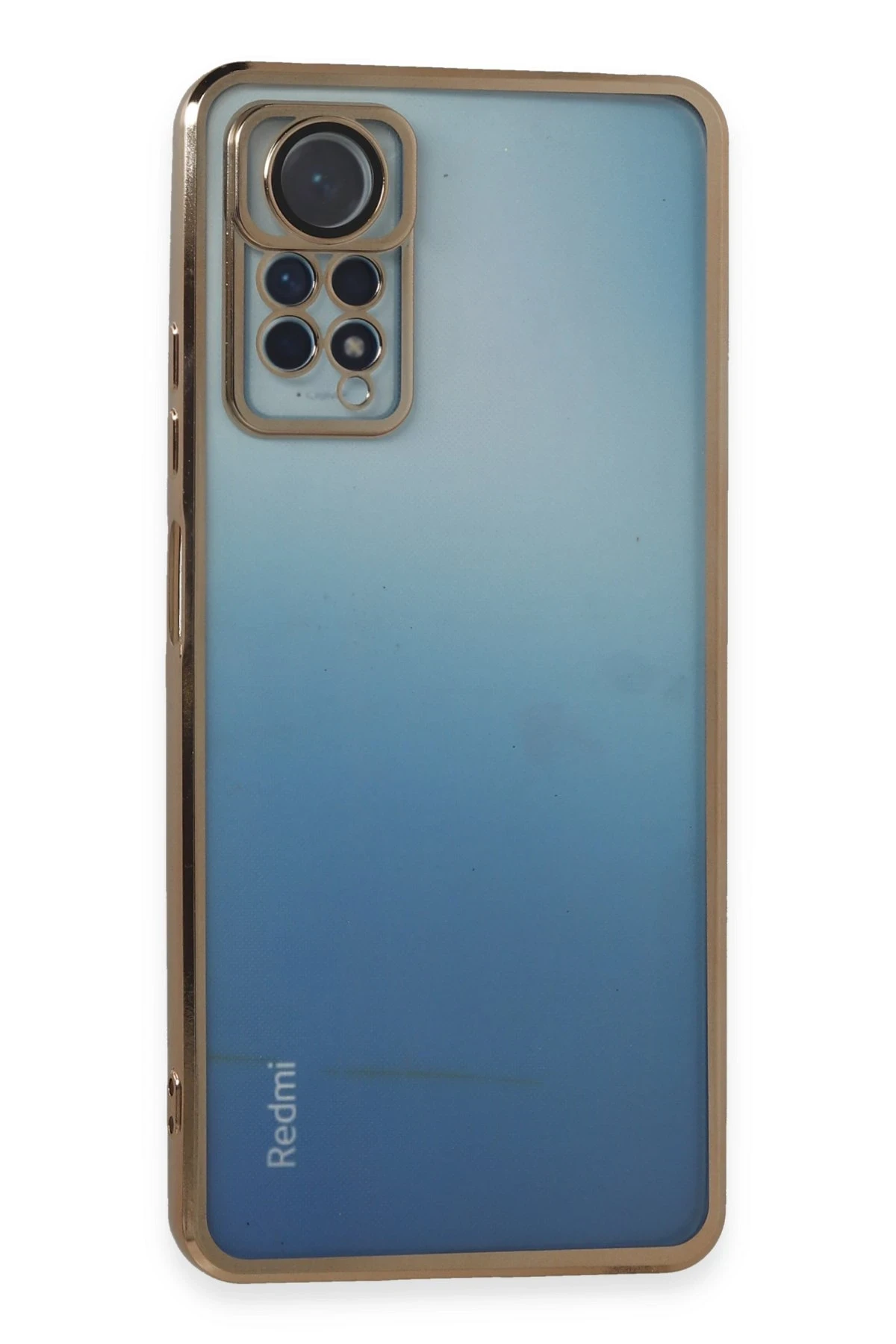 Newface Xiaomi Redmi Note 12 Pro 4G Kılıf Razer Lensli Silikon - Gold