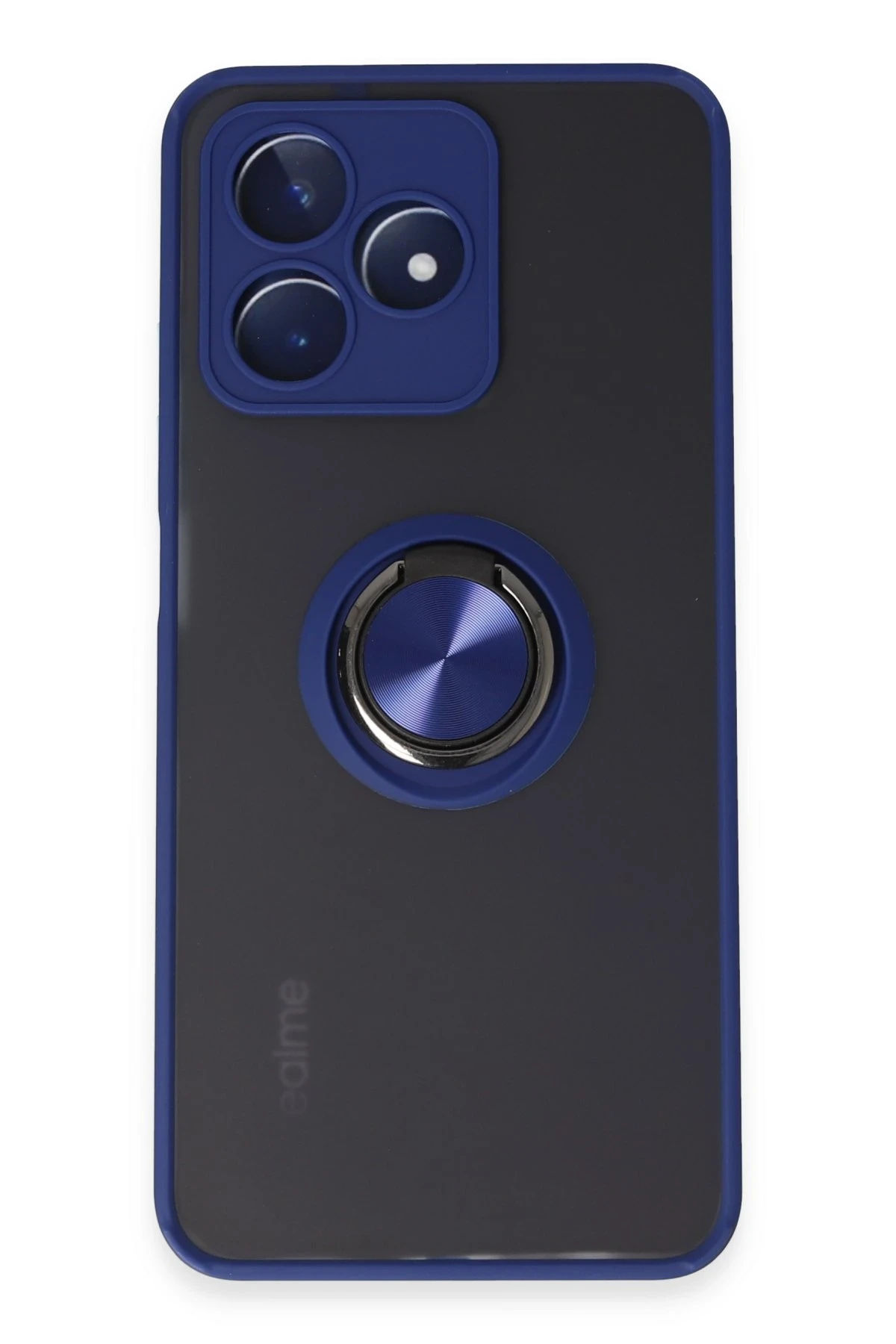 Newface Realme C53 Kılıf Montreal Yüzüklü Silikon Kapak - Lacivert