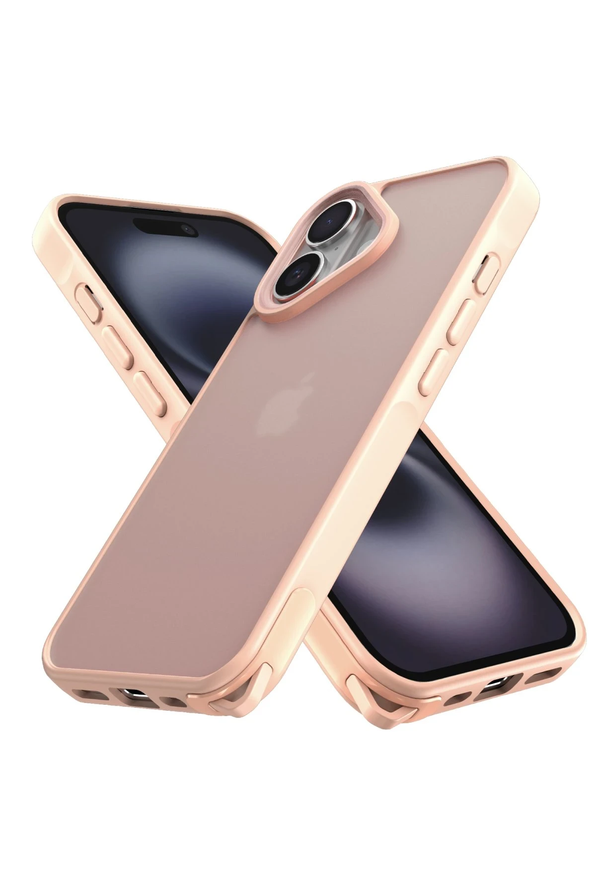 Newface iPhone 16 Kılıf Elegant Kapak - Pudra
