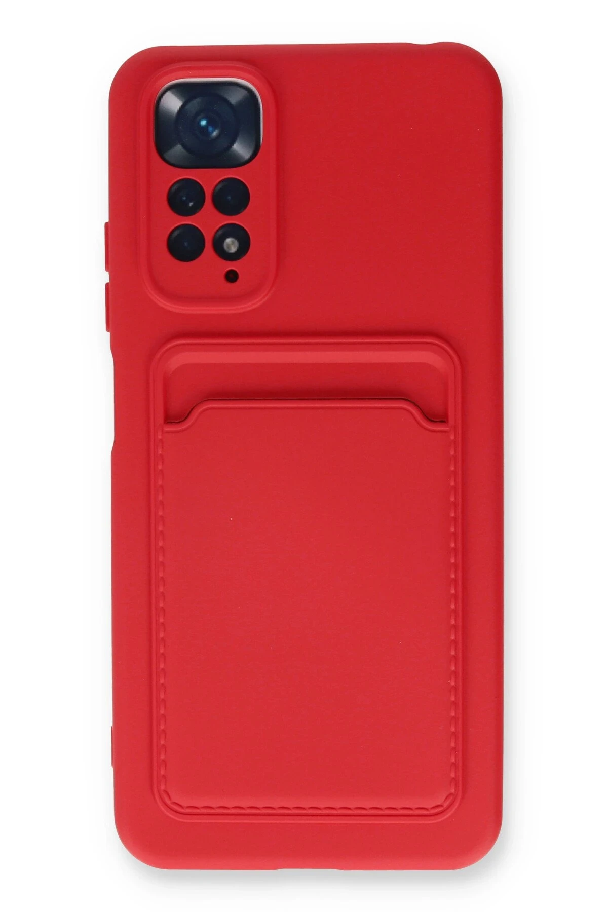 Newface Xiaomi Redmi Note 11S Kılıf Kelvin Kartvizitli Silikon - Kırmızı