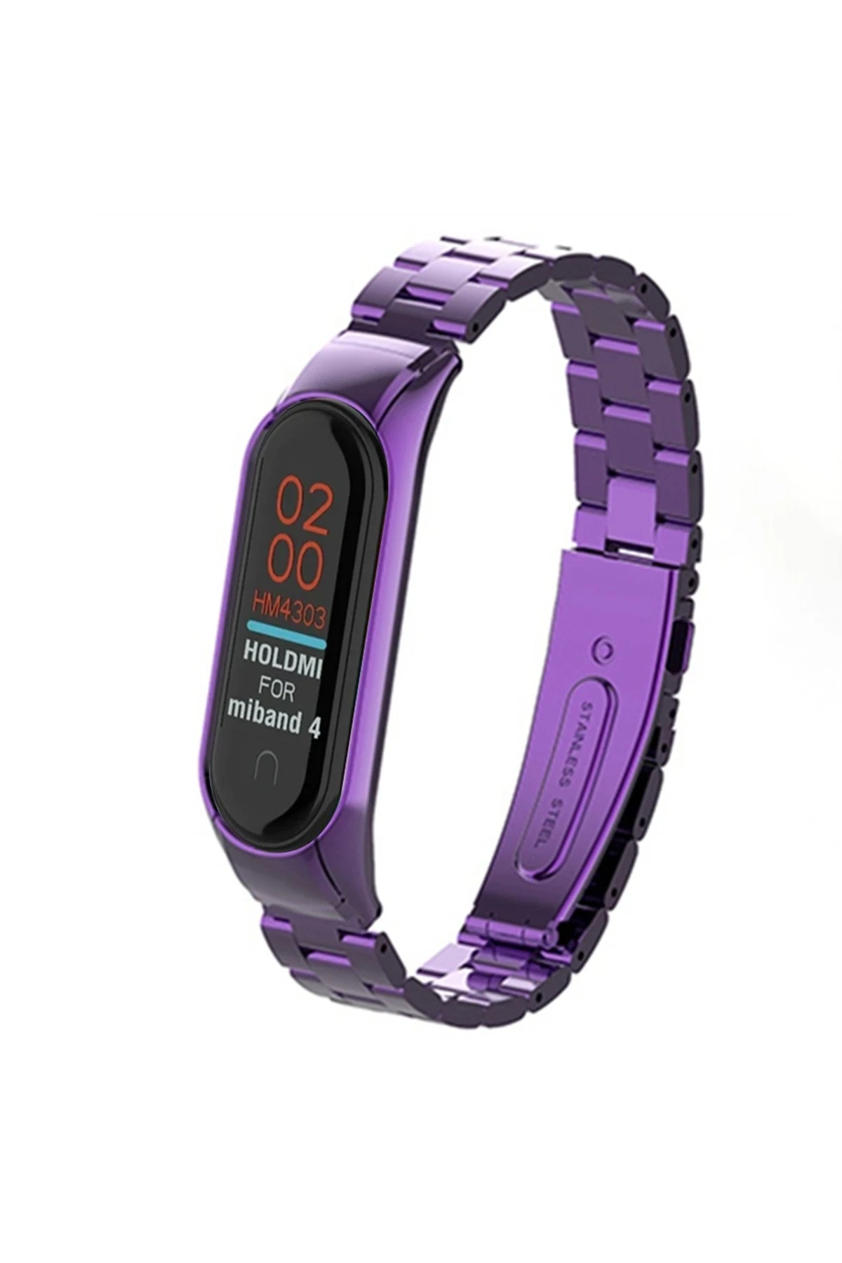 Newface Xiaomi Mi Band 4 Metal Baklalı Kordon - Mor