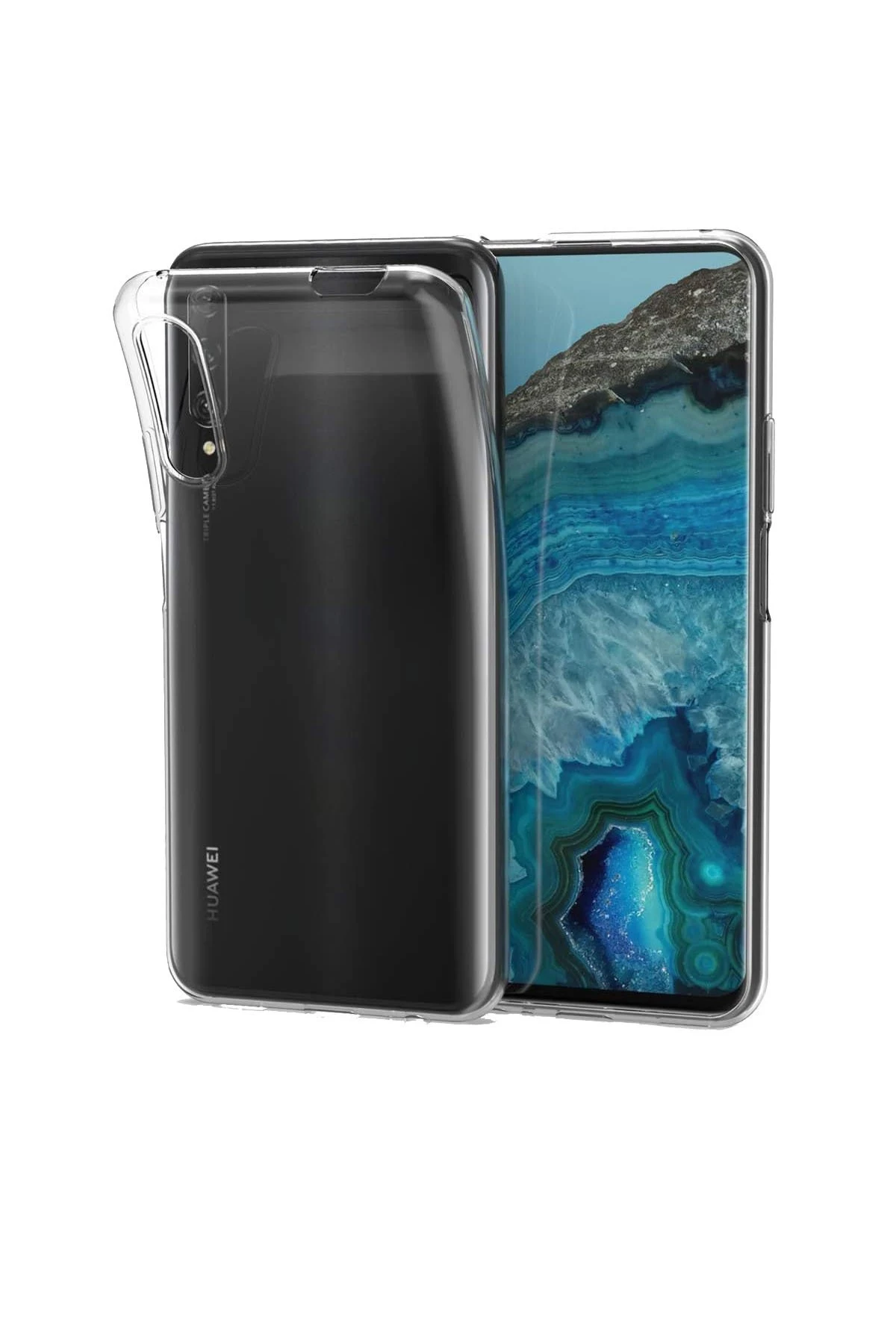 Newface Huawei P Smart Pro / Y9S Kılıf Lüx Şeffaf Silikon