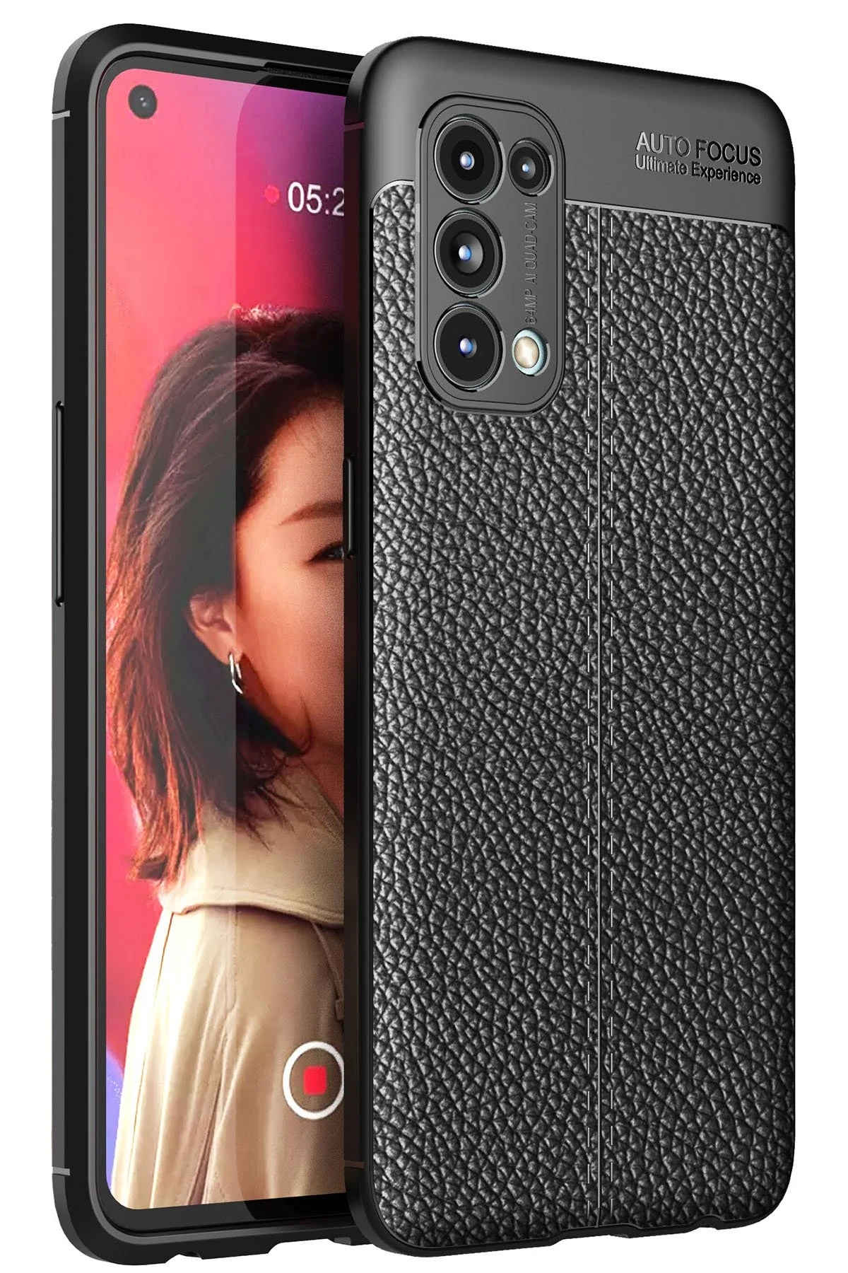 Newface Oppo Reno 5 Kılıf Auto Focus Kapak - Siyah