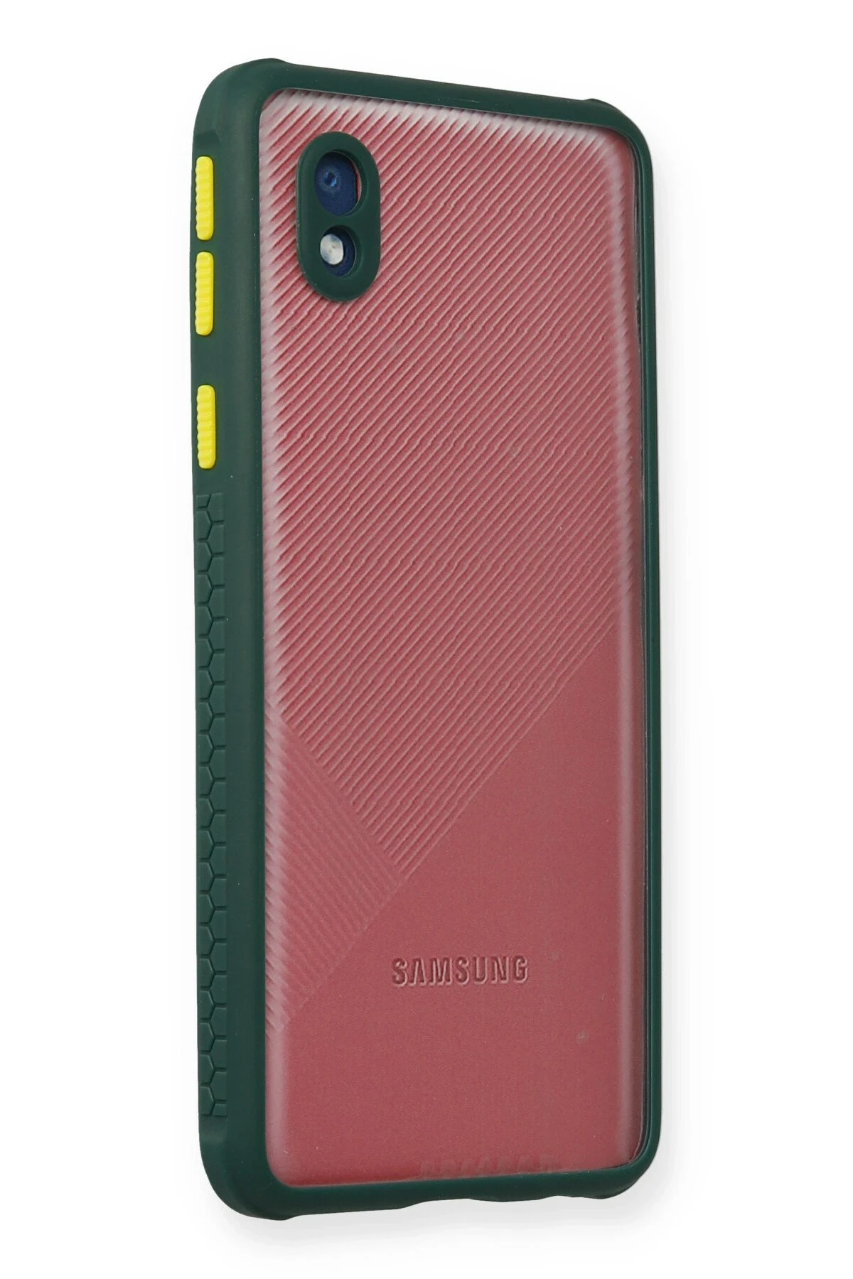 Newface Samsung Galaxy A01 Core Kılıf Miami Şeffaf Silikon - Koyu Yeşil