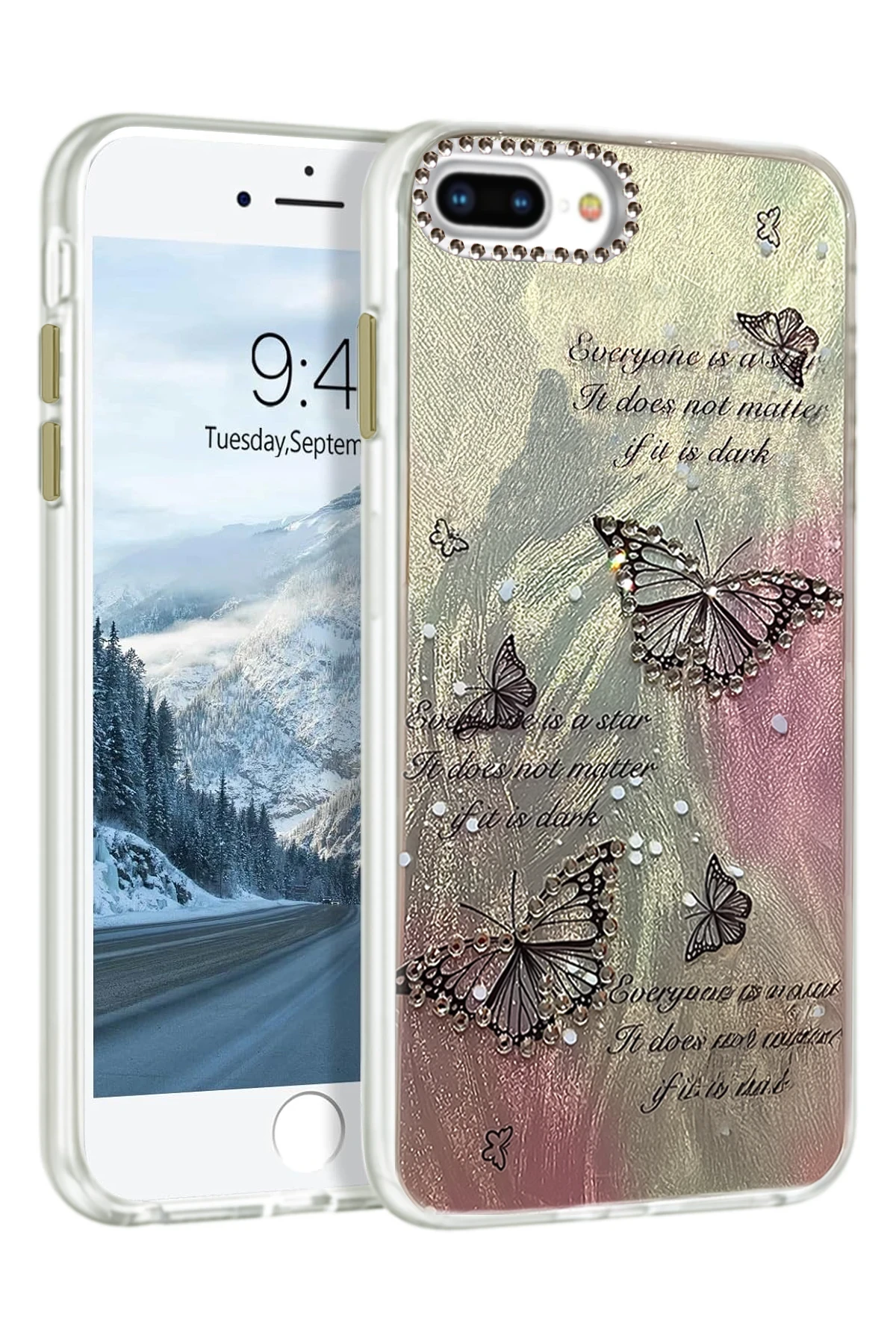 Newface iPhone 7 Plus Kılıf Blade Aynalı Desenli Kapak - Desen 6
