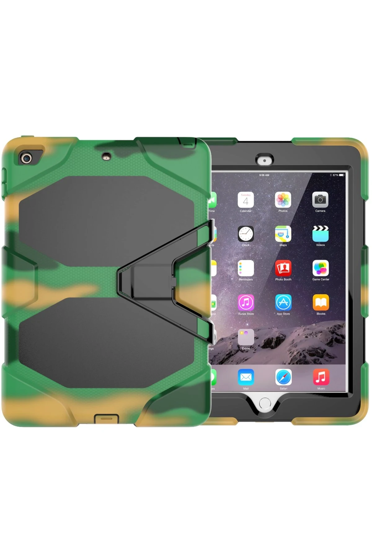 Newface iPad 5 Air 9.7 Kılıf Griffin Tablet Kapak - Kamuflaj