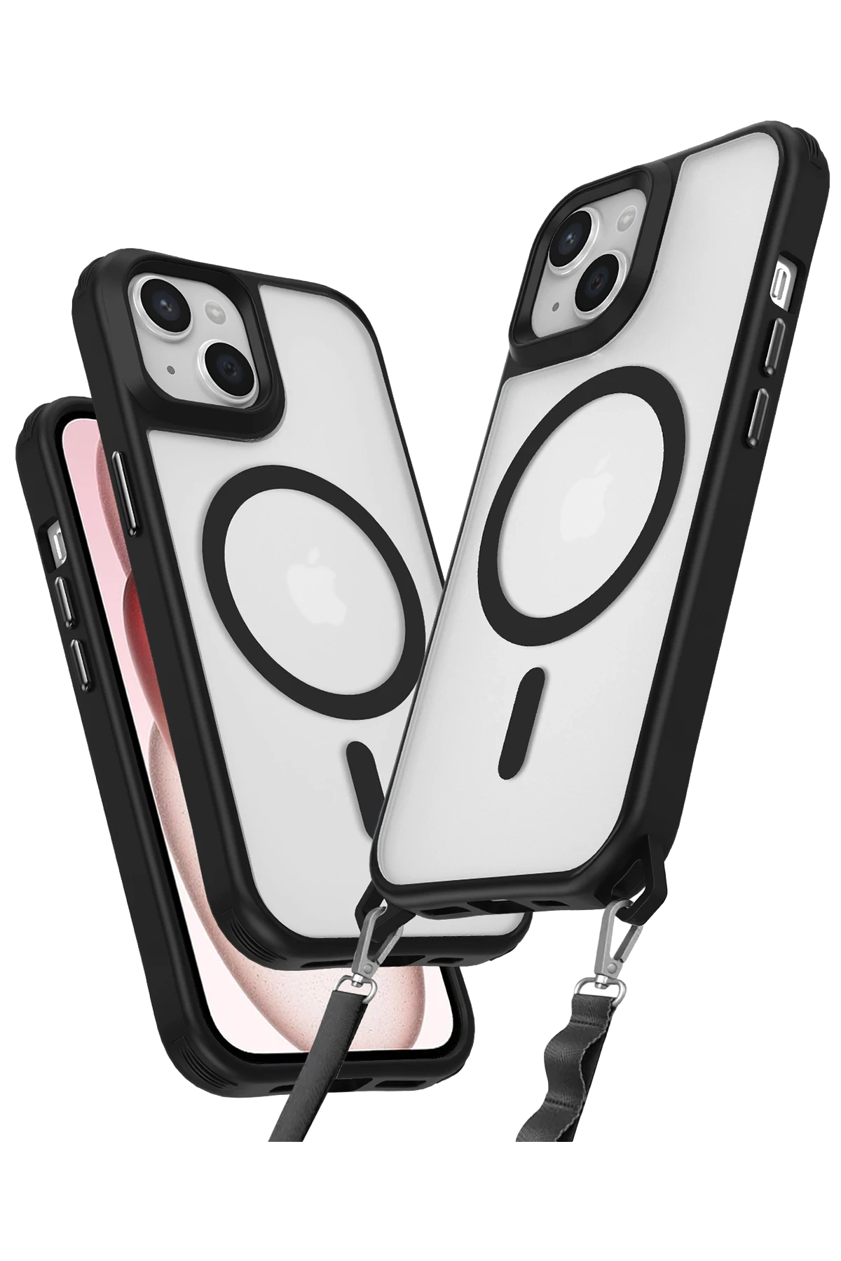 Newface iPhone 15 Plus Kılıf Enka Magsafe Silikon Kılıf - Siyah
