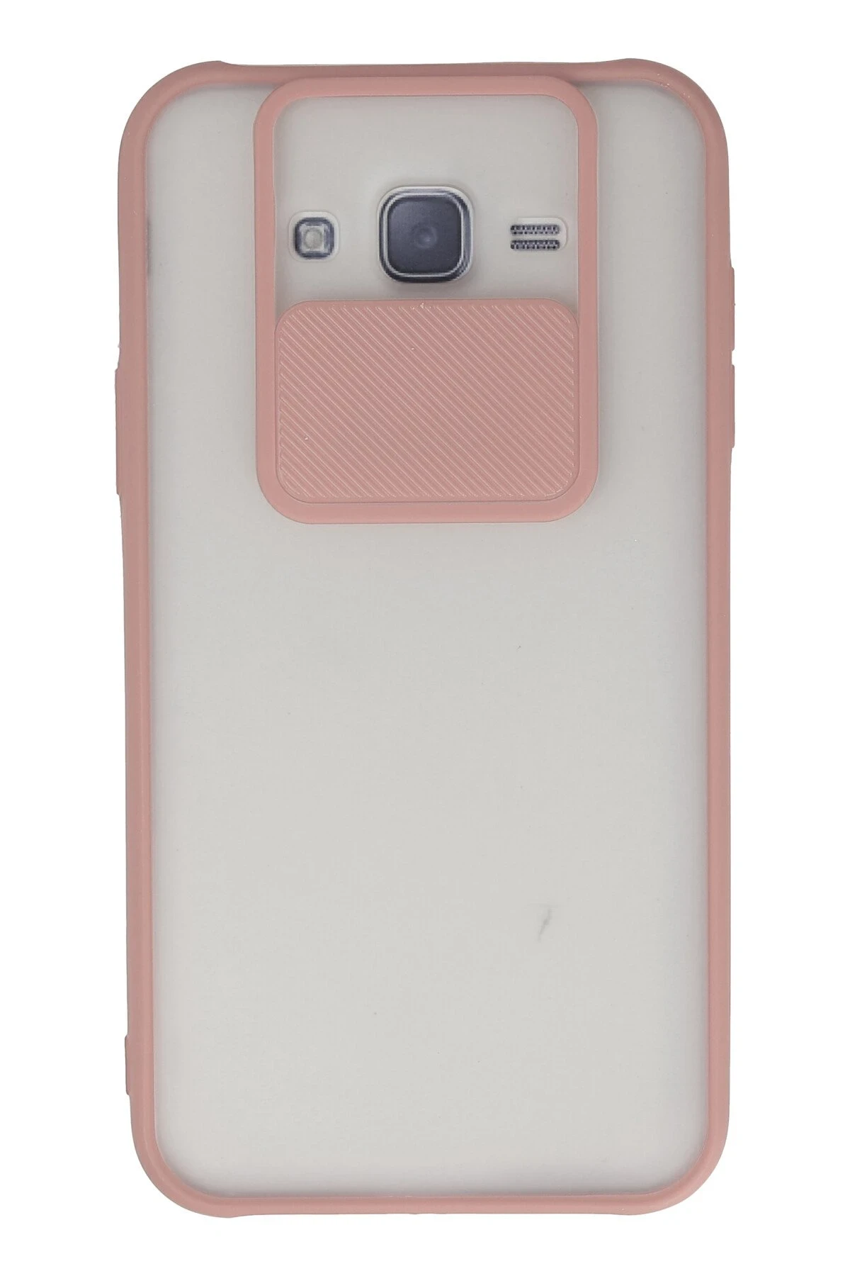 Newface Samsung Galaxy J7 Kılıf Palm Buzlu Kamera Sürgülü Silikon - Pembe