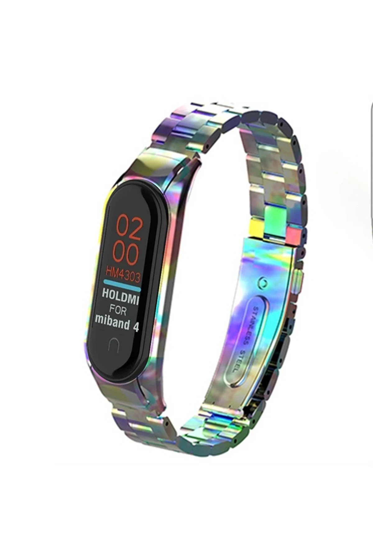 Newface Xiaomi Mi Band 4 Metal Baklalı Kordon - Rainbow