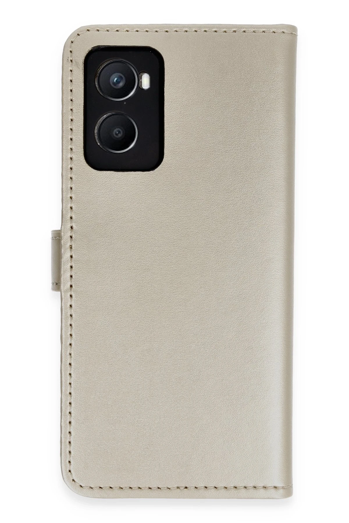 Newface Oppo A96 Kılıf Trend S Plus Kapaklı Kılıf - Gold