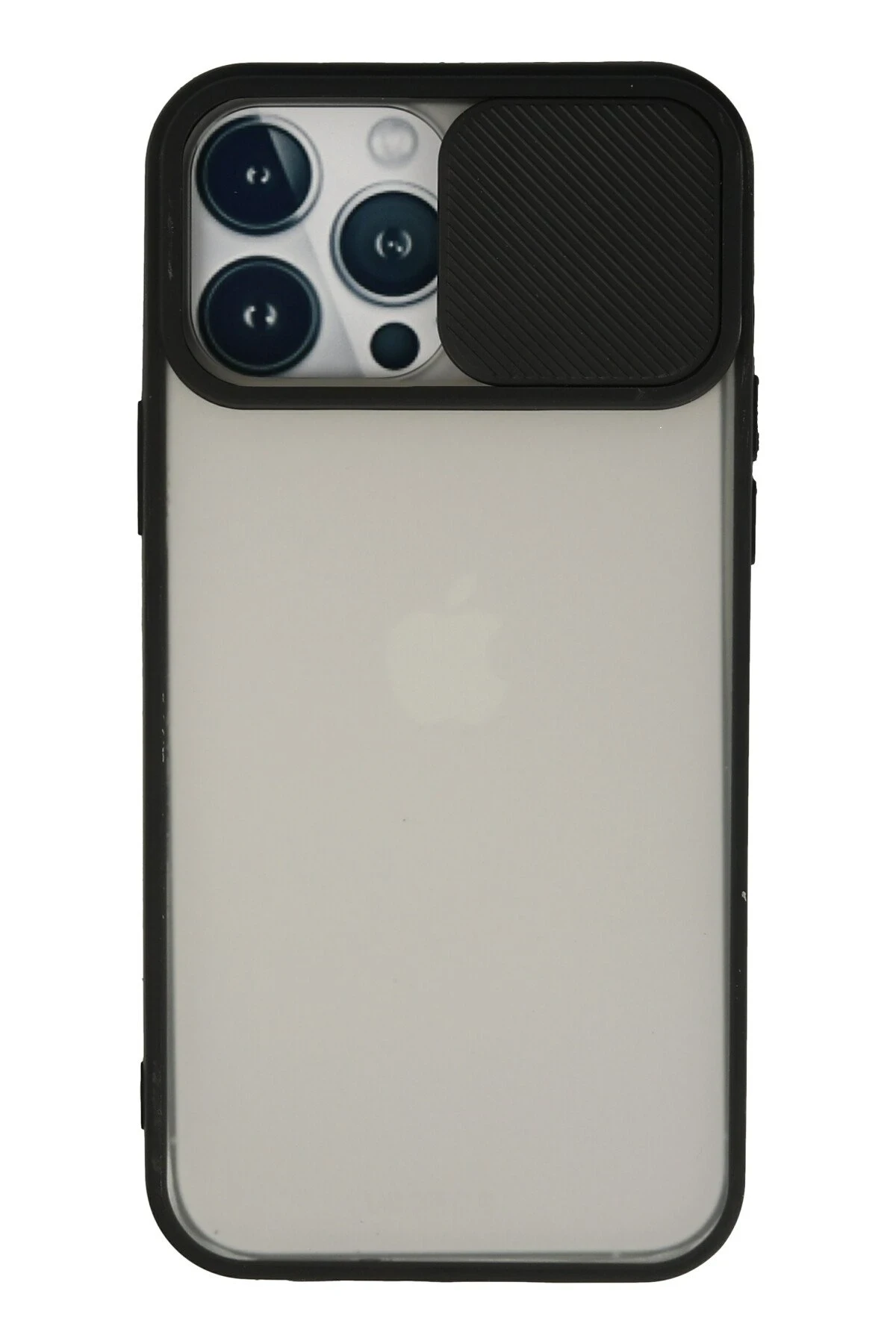 Newface iPhone 13 Pro Max Kılıf Palm Buzlu Kamera Sürgülü Silikon - Siyah