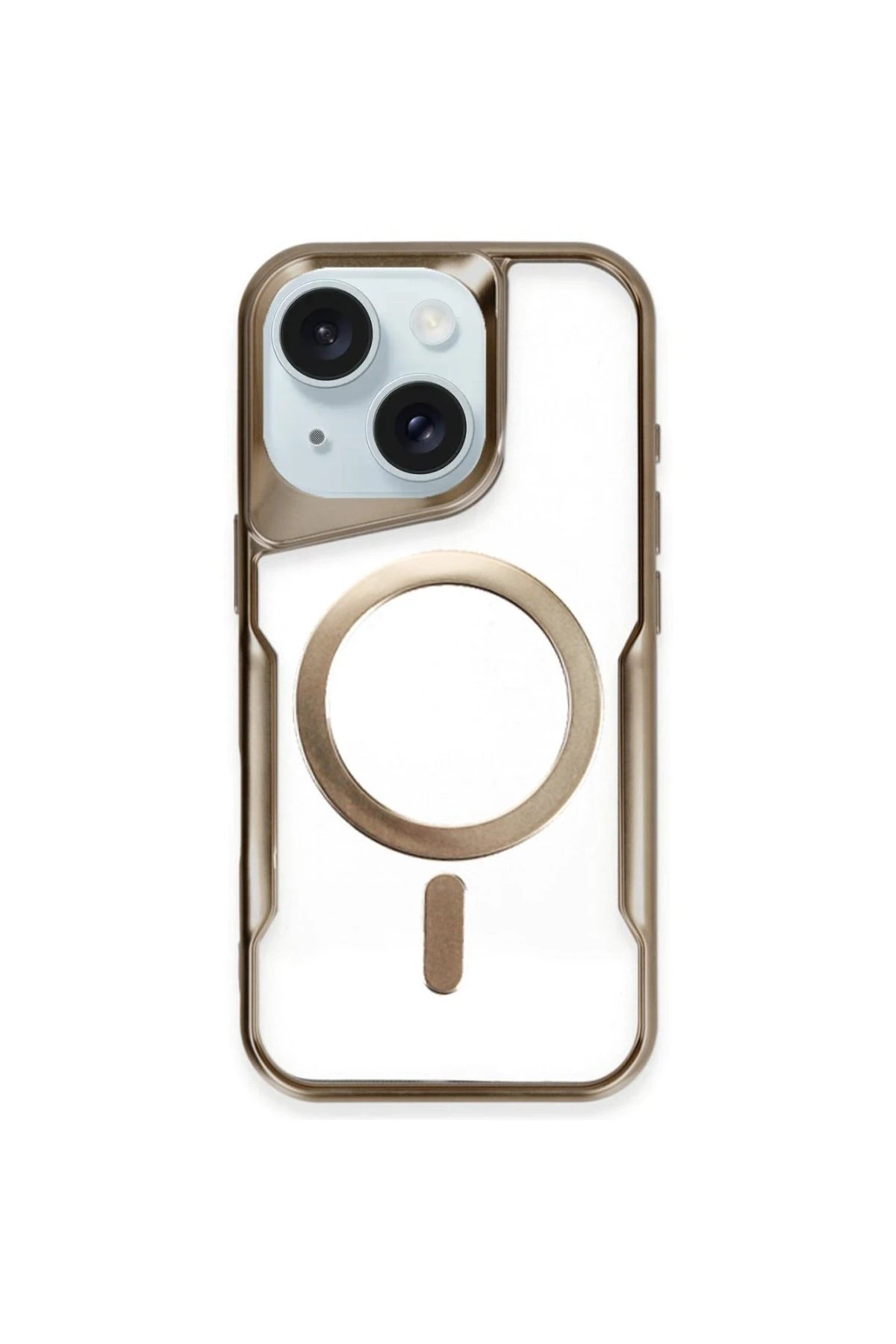 Newface iPhone 15 Plus Kılıf Boyi Magsafe Silikon Kapak - Kahverengi