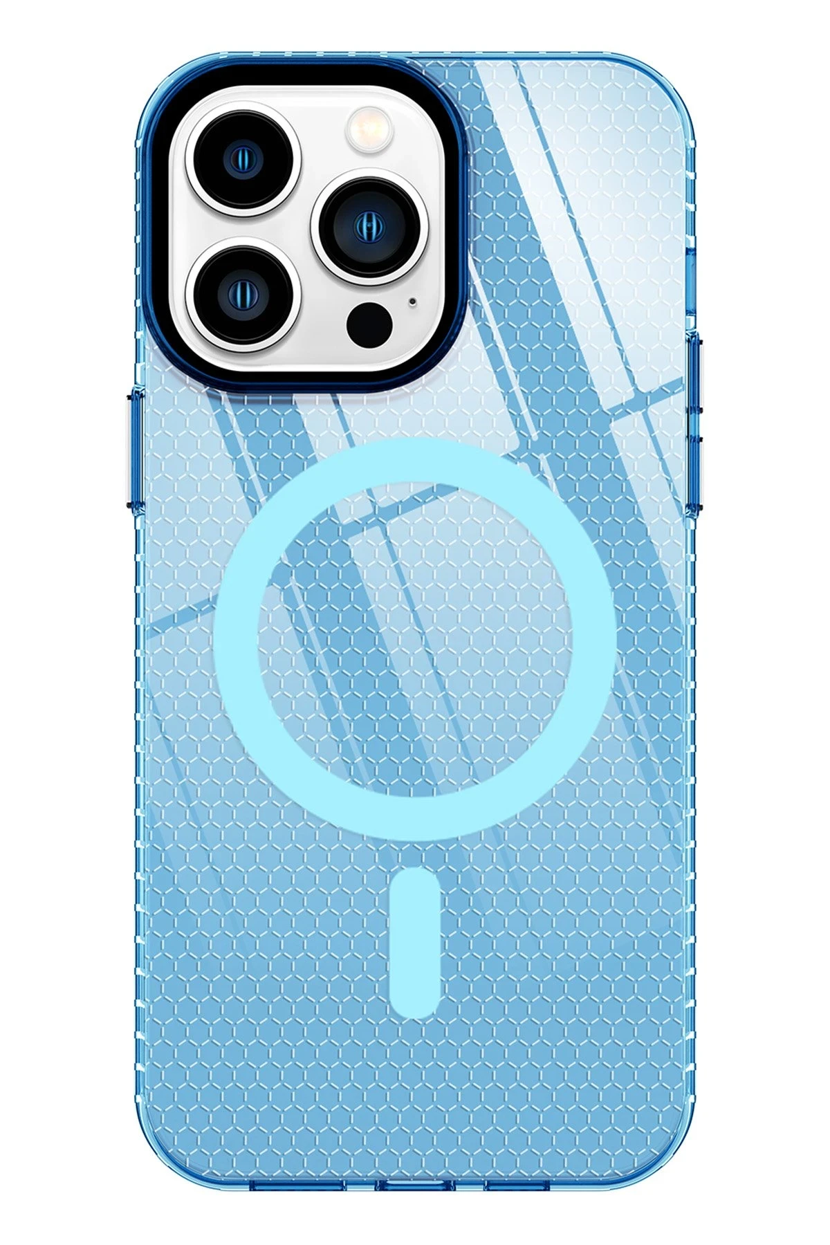Newface iPhone 13 Pro Max Kılıf Beta Magneticsafe Silikon - Mavi