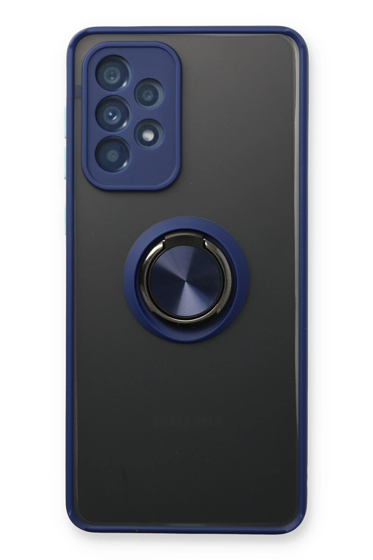 Newface Samsung Galaxy A73 5G Kılıf Montreal Yüzüklü Silikon Kapak - Lacivert