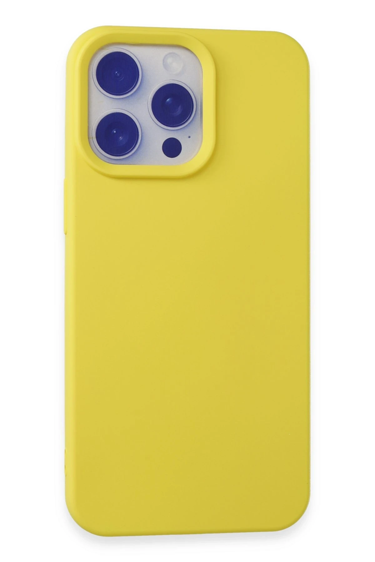 Newface iPhone 15 Pro Max Kılıf Nano içi Kadife Silikon - Sarı
