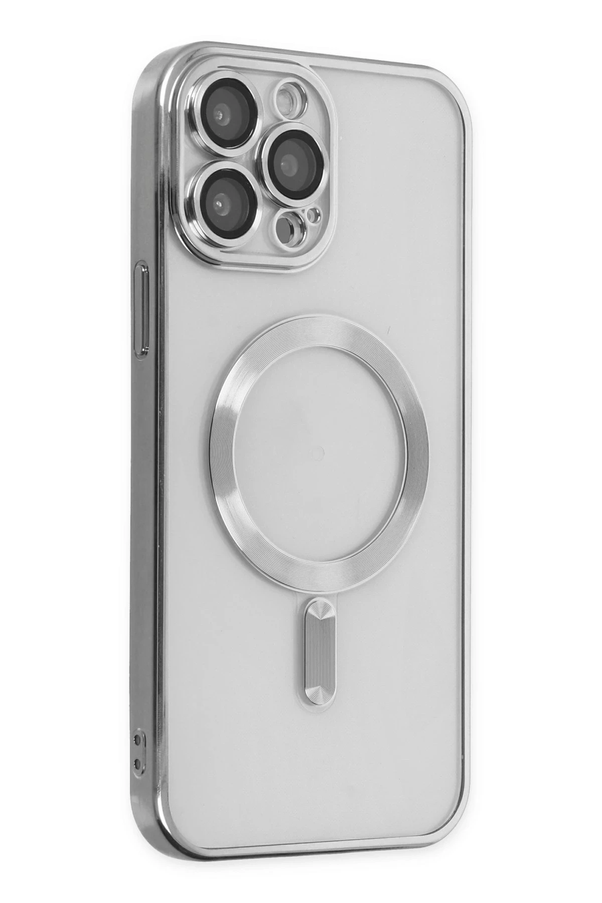 Newface iPhone 13 Pro Max Kılıf Kross Magneticsafe Kapak - Gümüş