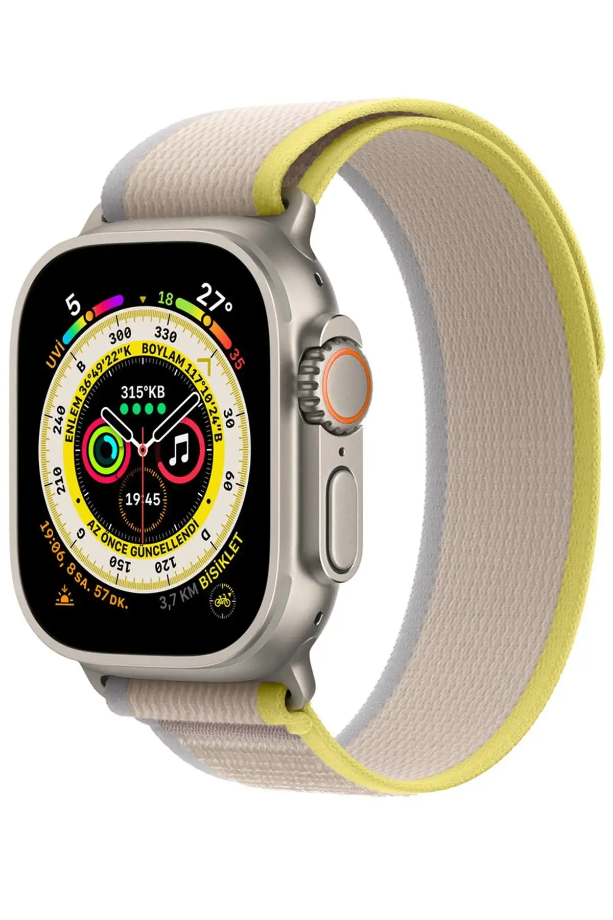 Newface Apple Watch 42mm Trail Kordon - Sarı-Bej