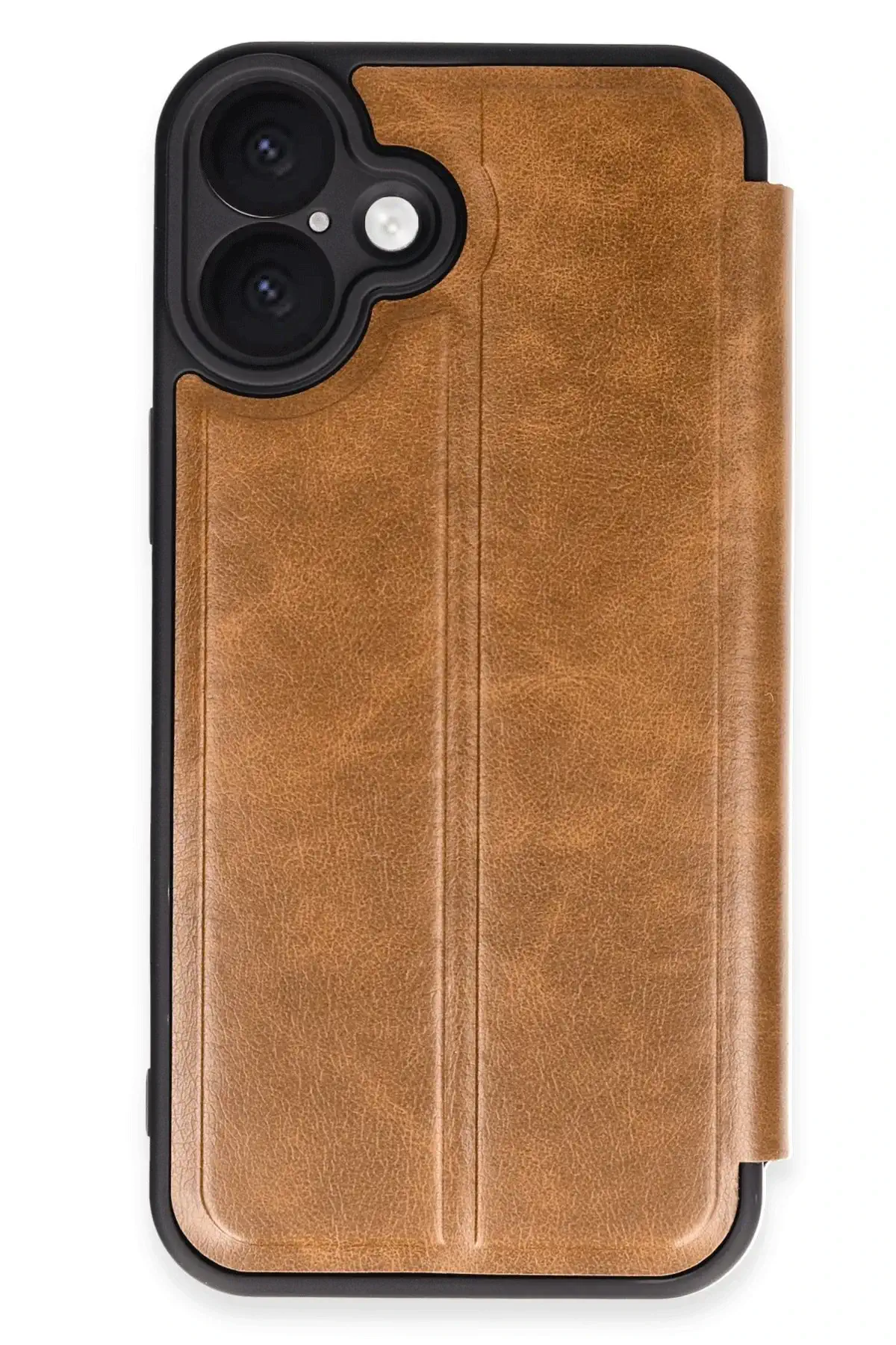 Newface iPhone 16 Kılıf Flip Cover - Taba