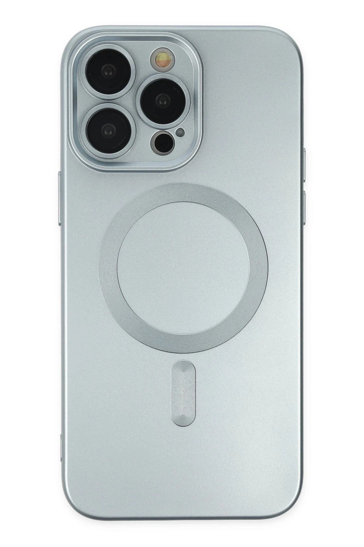 Newface iPhone 14 Pro Kılıf Moshi Lens Magneticsafe Silikon - Sierra Blue