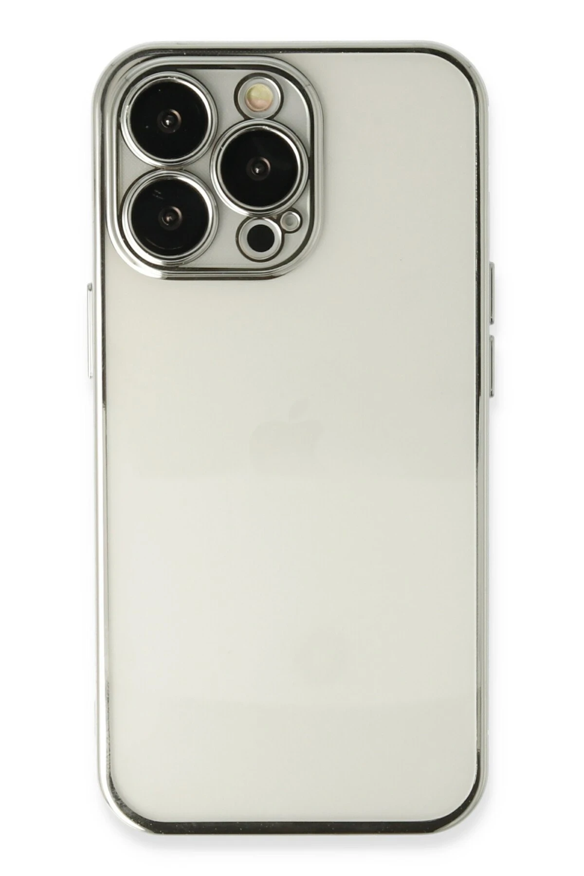 Newface iPhone 14 Pro Kılıf Razer Lensli Silikon - Gümüş
