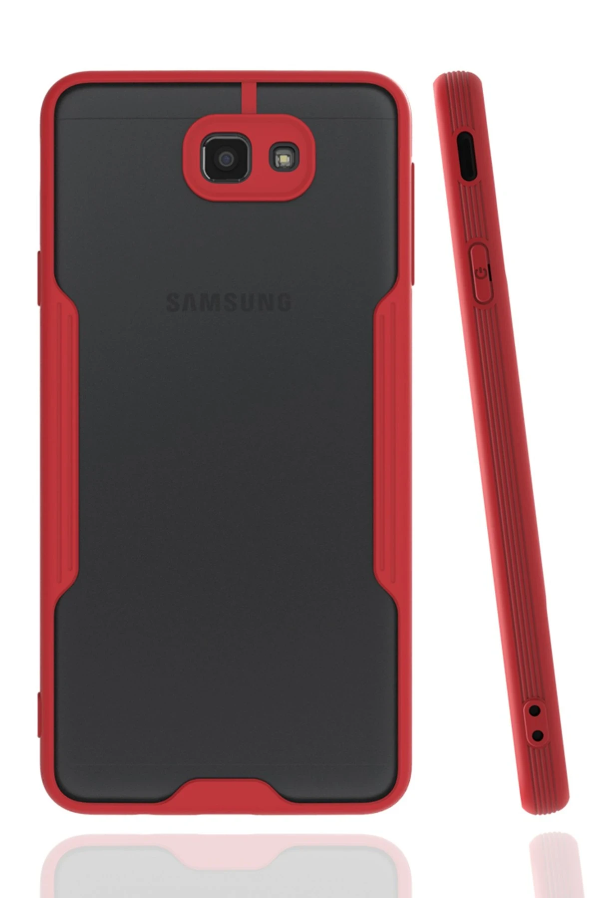 Newface Samsung Galaxy J7 Prime Kılıf Platin Silikon - Kırmızı