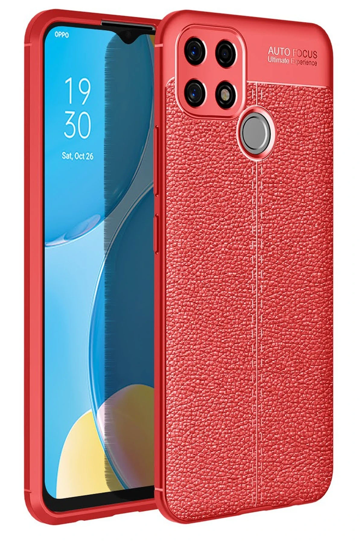 Newface Oppo A15 Kılıf Auto Focus Kapak - Kırmızı