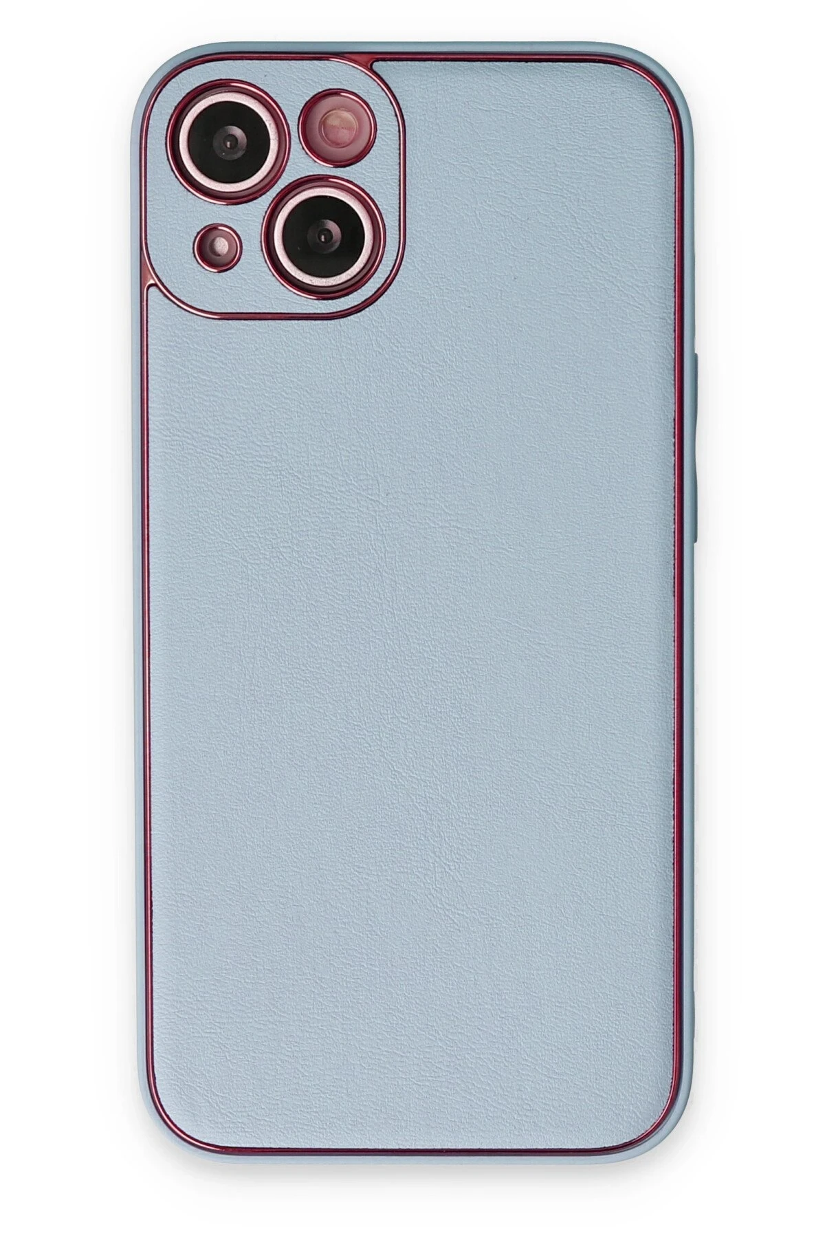 Newface iPhone 14 Plus Kılıf Coco Deri Silikon Kapak - Sky Blue