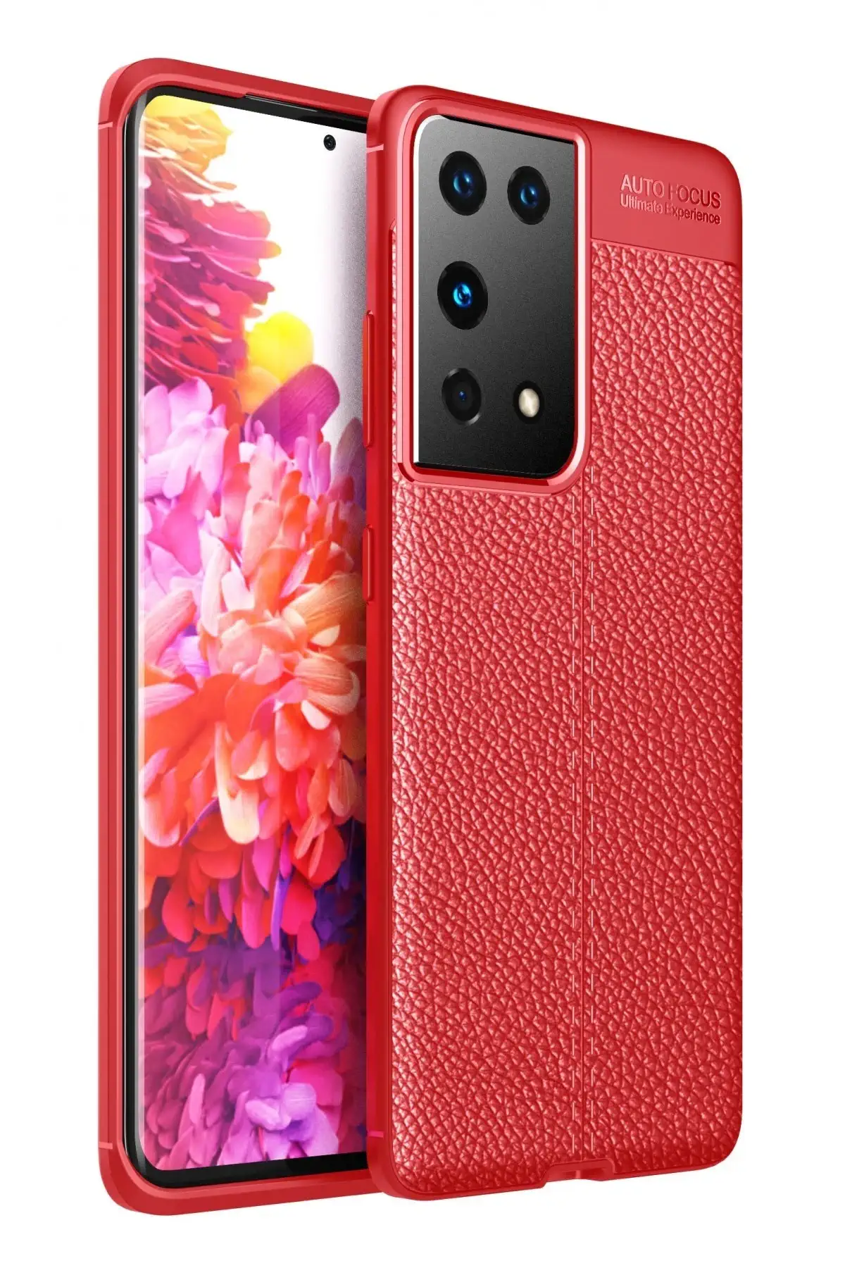 Newface Samsung Galaxy S21 Ultra Kılıf Auto Focus Kapak - Kırmızı